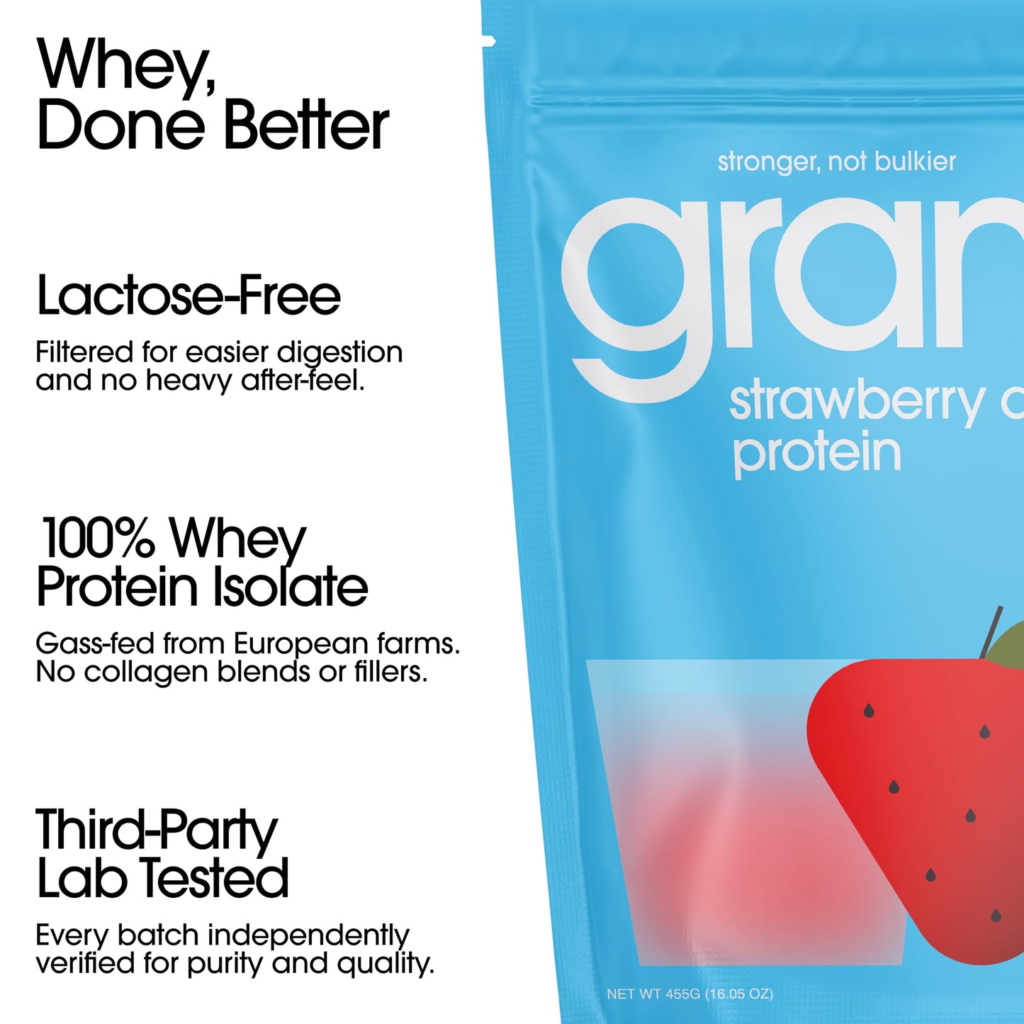 GRAMMS Clear Protein Powder Packets 0.89 oz Pack of 10