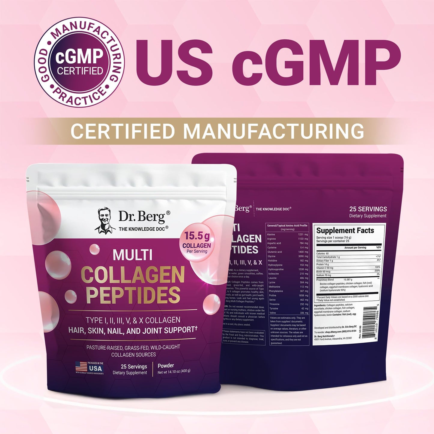 Dr. Berg Nutritionals Multi Collagen Peptides Powder 14.1 oz