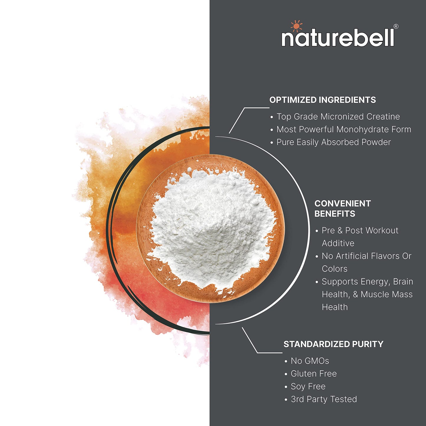 NatureBell Creatine Monohydrate Powder (35.3)