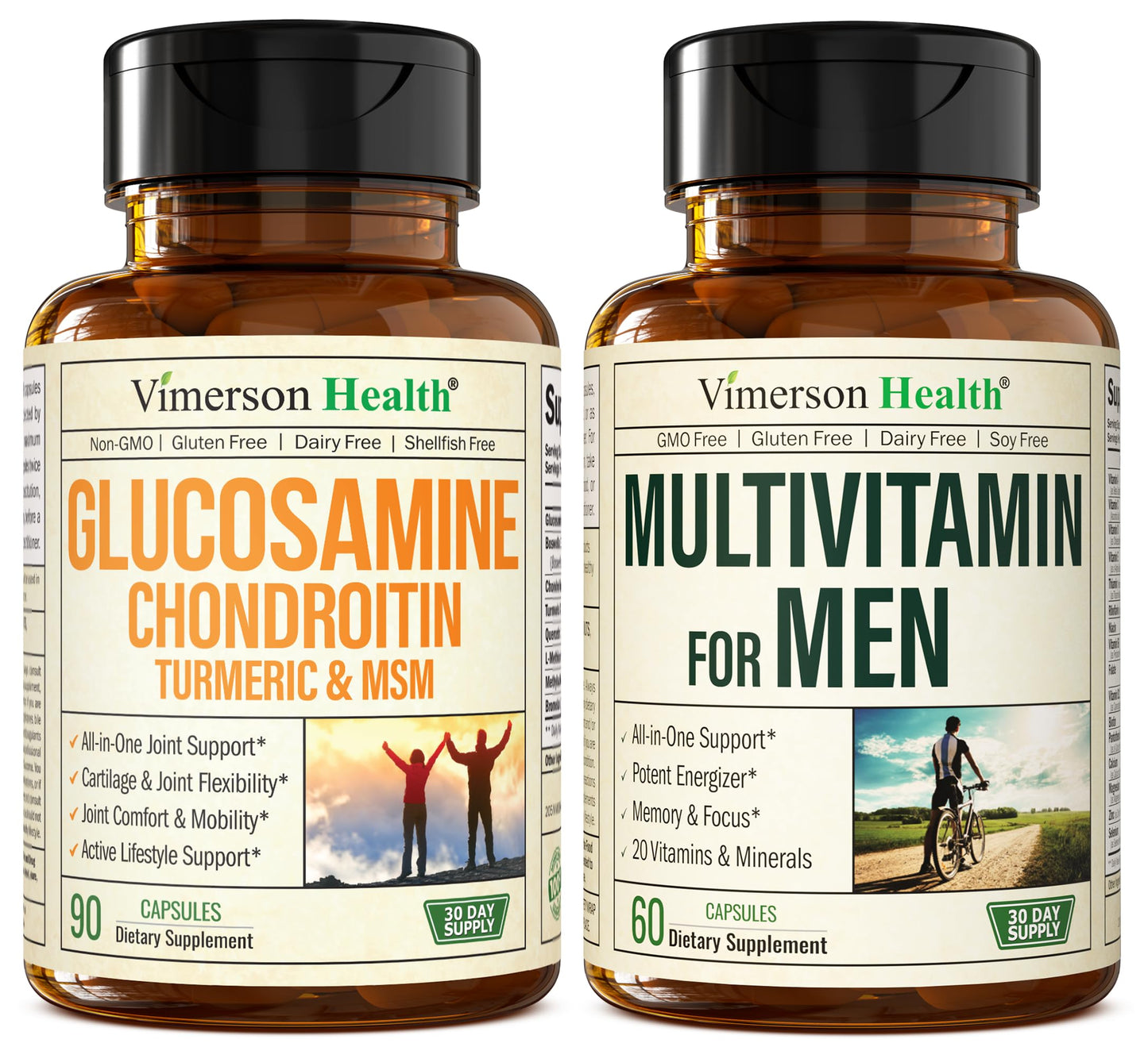 Vimerson Health Glucosamine Chondroitin Turmeric MSM + Men’s Multivitamin Powder 1