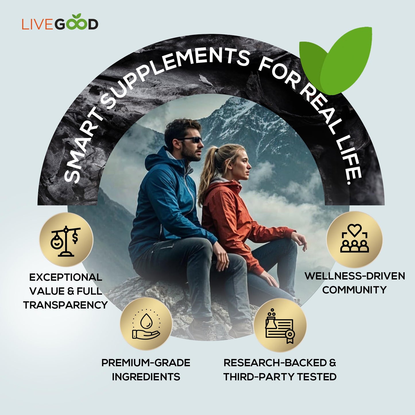 LIVEGOOD Himalayan Shilajit and Organic Sea Moss Capsules, 60 Capsules