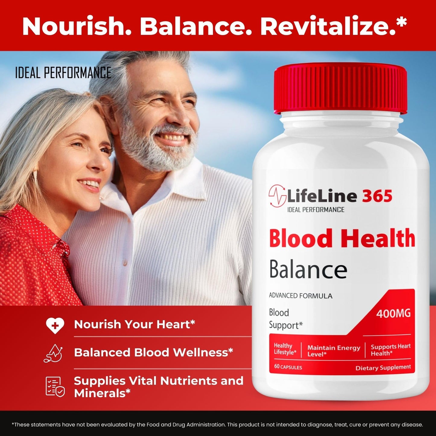 IDEAL PERFORMANCE Lifeline 365 Blood Support Capsule 60 Count