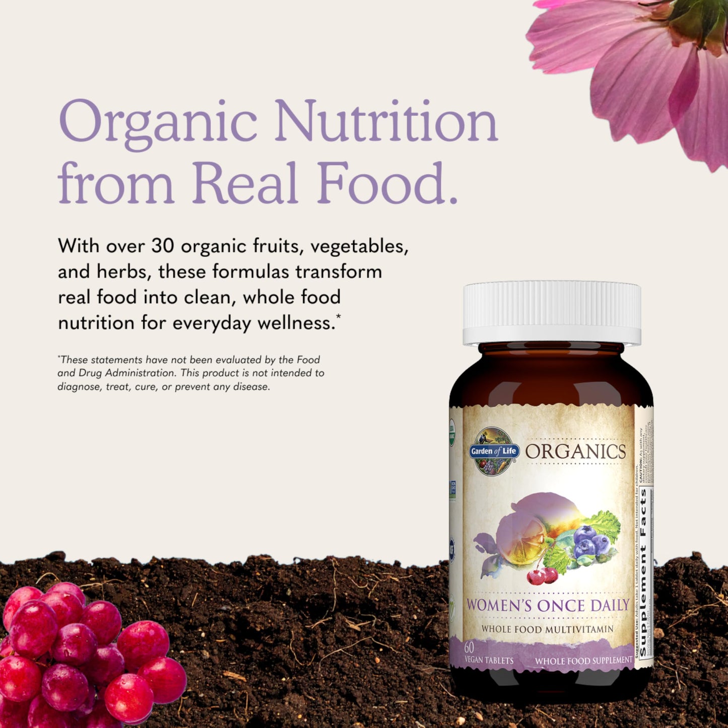 Garden of Life Organics Multivitamin for Women Tablet, 60 Tablets