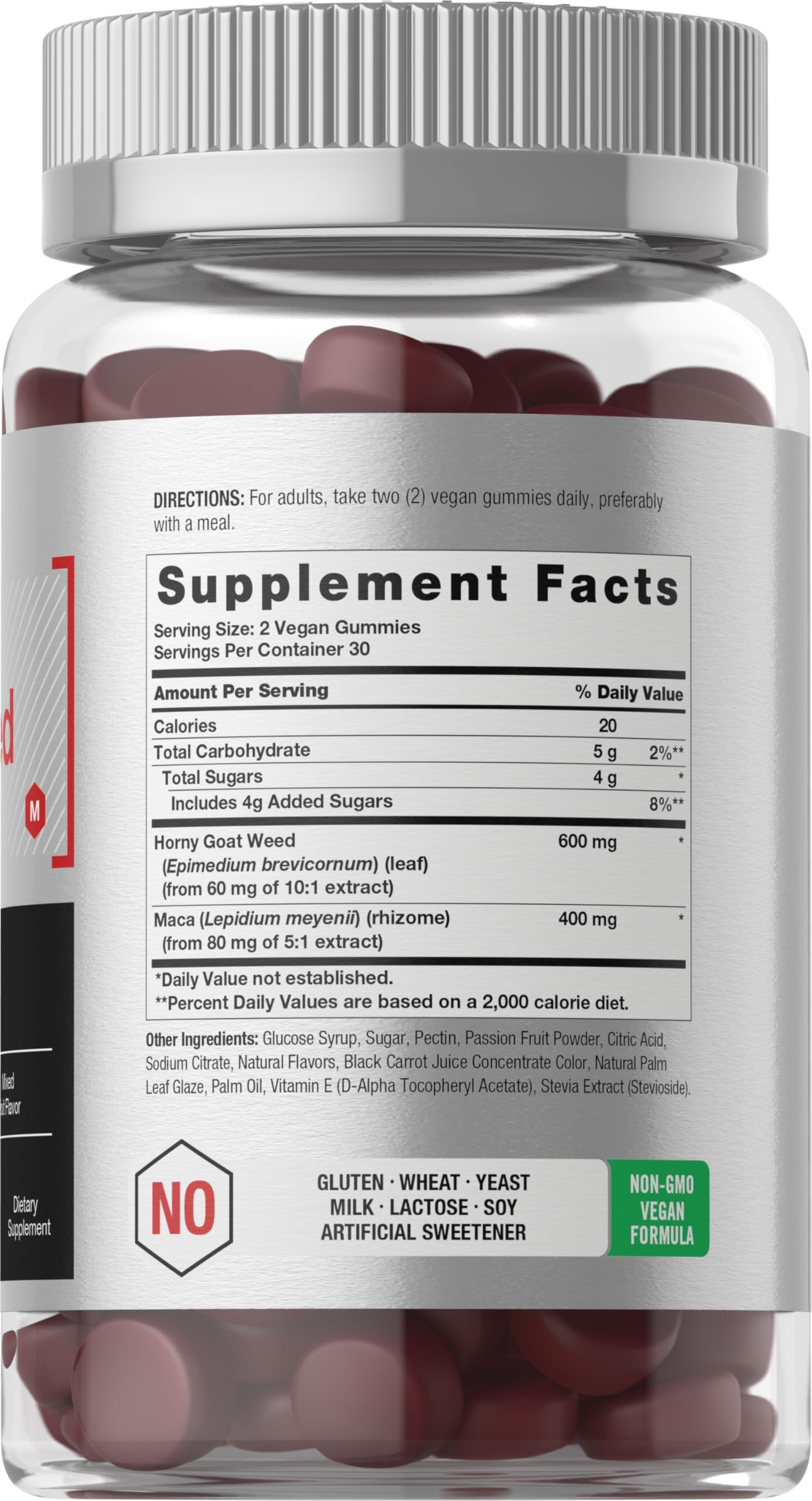 Horbäach Horny Goat Weed for Men and Women Gummies, 60 Count