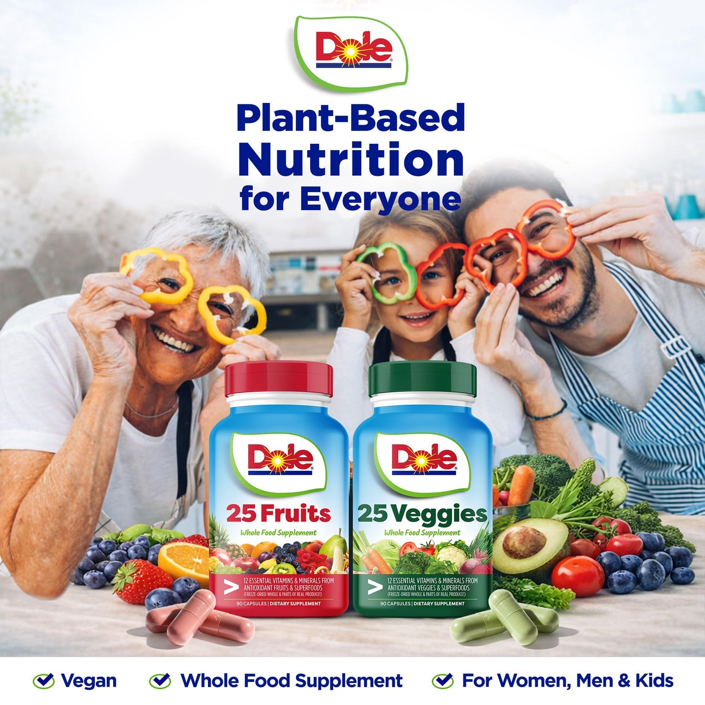 Dole Daily Fruits and Veggies Supplement 180 Capsules