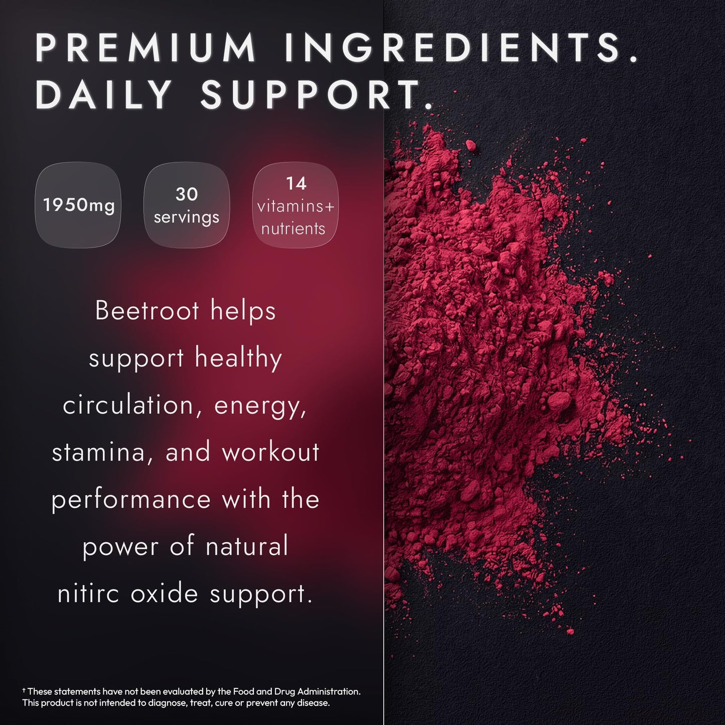 Restology Labs Organic Beetroot Capsules 1950mg Nitric Oxide, Circulation & Stamina Support Made in USA, 90 Capsules