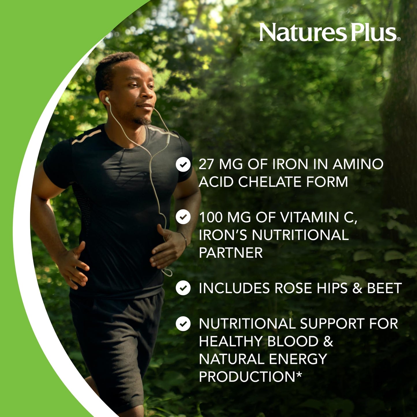 NaturesPlus Chewable Iron Tablet, 180 Tablets