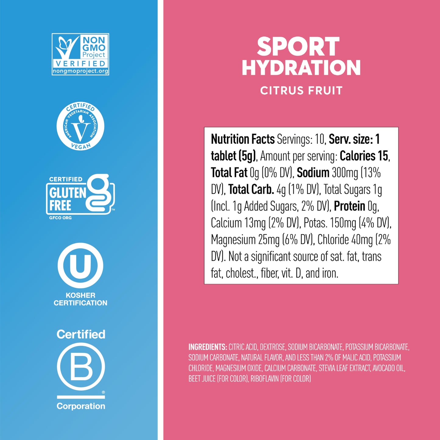 Nuun Sport Electrolyte Tablets Citrus Fruit GF & Vegan, 80 Count