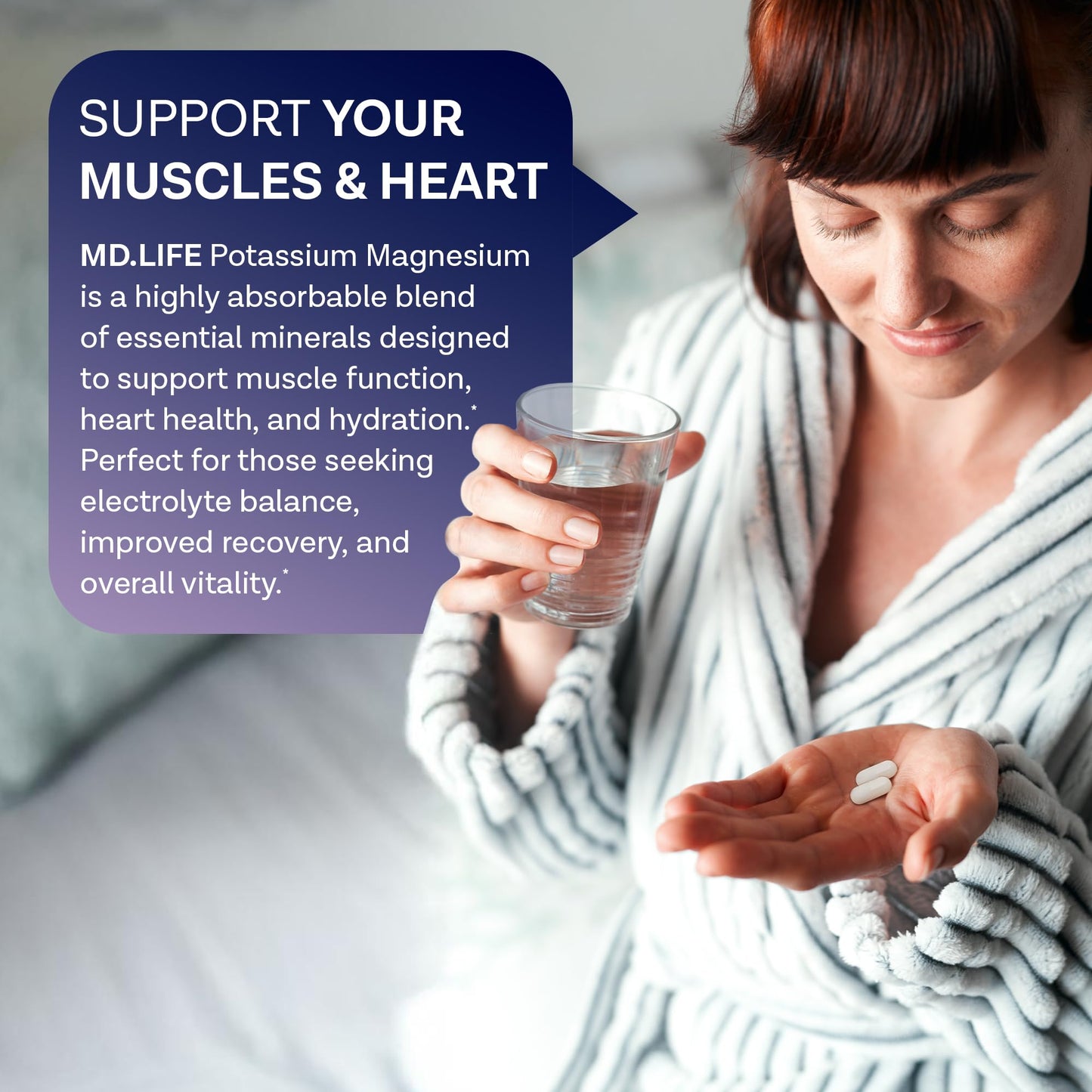 MD.LIFE Potassium Magnesium Supplement High Absorption Magnesium Complex Capsules, 60