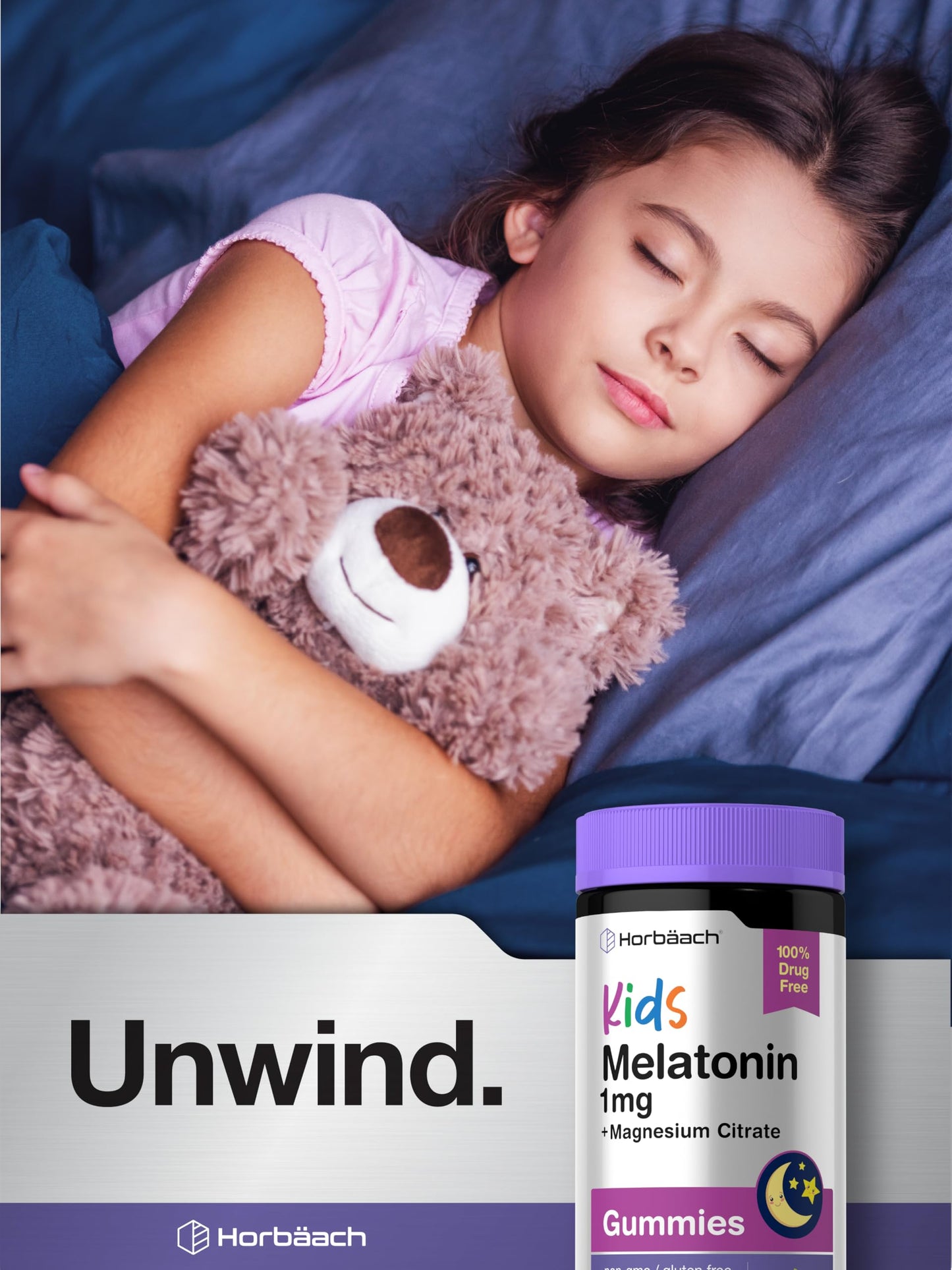Horbäach Kids Melatonin & Magnesium Gummies 120 Count