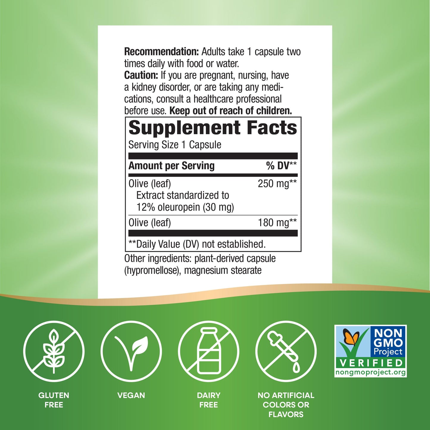 Nature's Way Olive Leaf Standardized Extract Capsule 60 Count