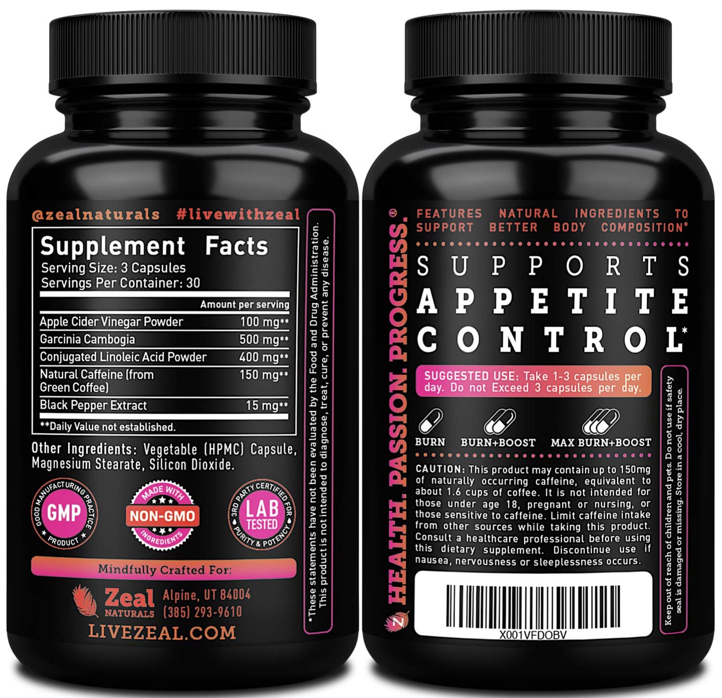 Zeal Naturals Apple Cider Vinegar Weight Management Capsules 90 Count