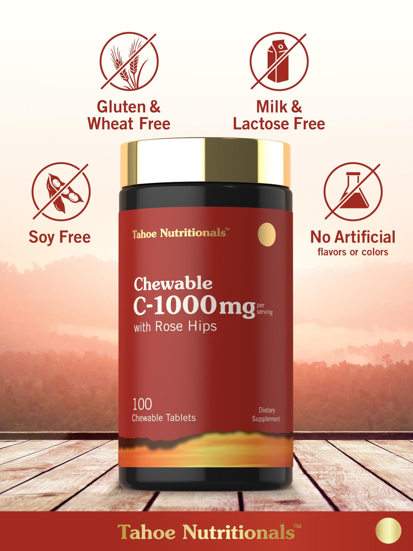 Carlyle Vitamin C 1000mg Chewable Tablets, 100 Count