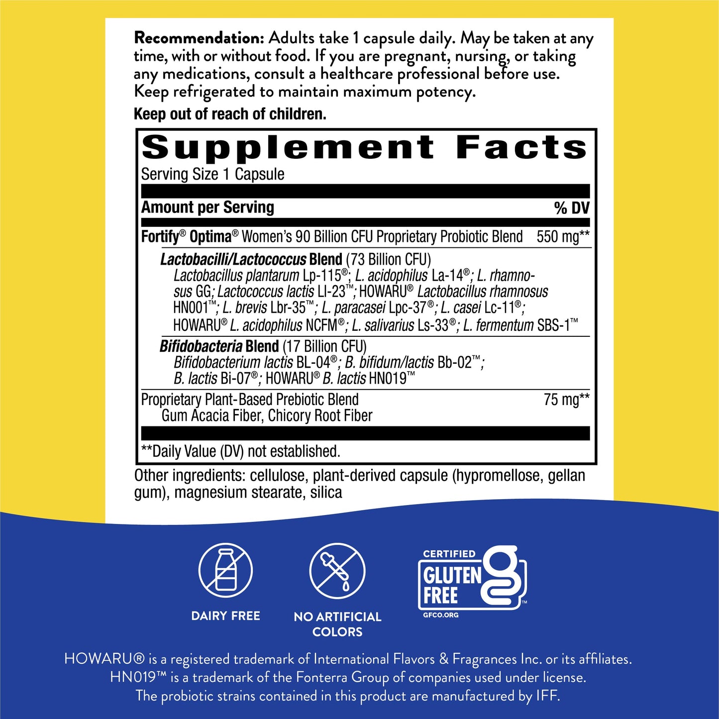 Nature's Way Primadophilus Optima Women's 90 Billion Active Probiotics 30 Capsules