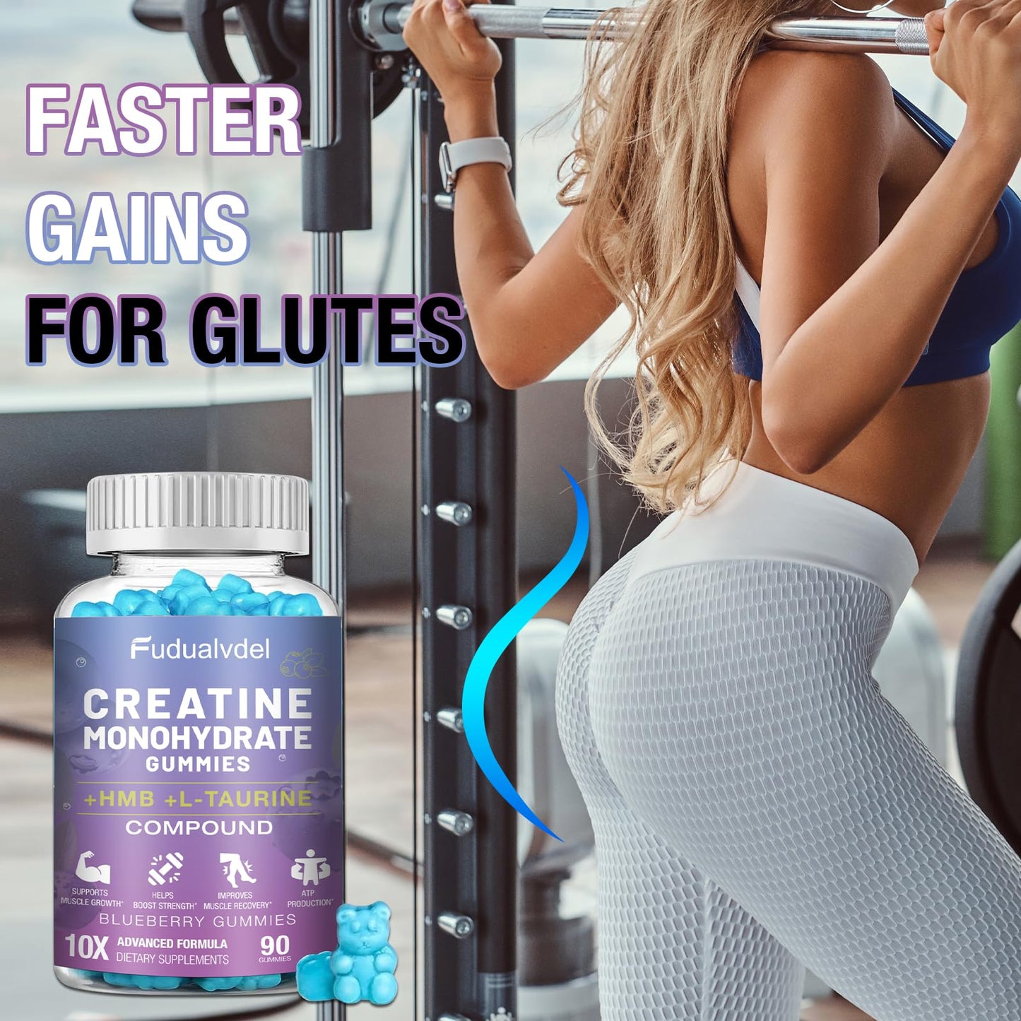 Fudualvdel Creatine HMB Monohydrate Gummies 90 Count
