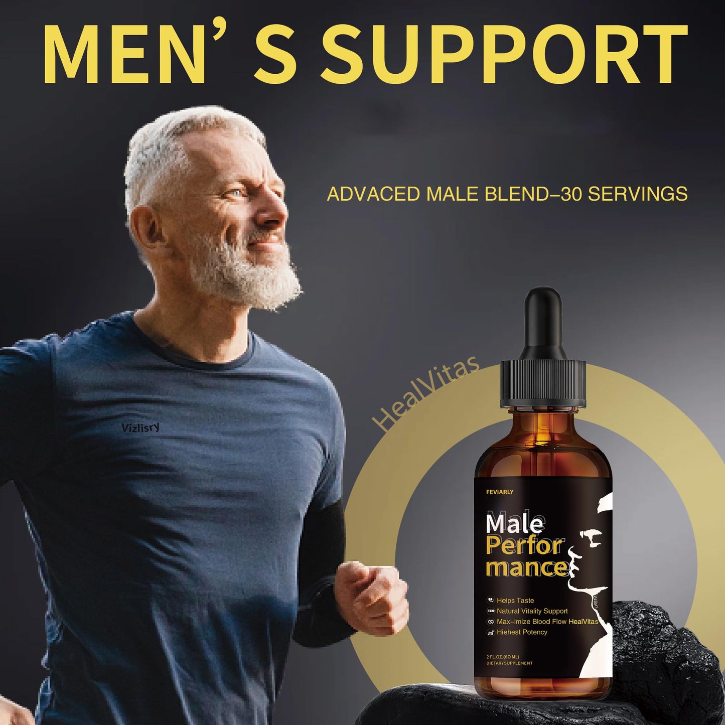 Feviarly Men's Vitality Drops Capsule, 60 Count