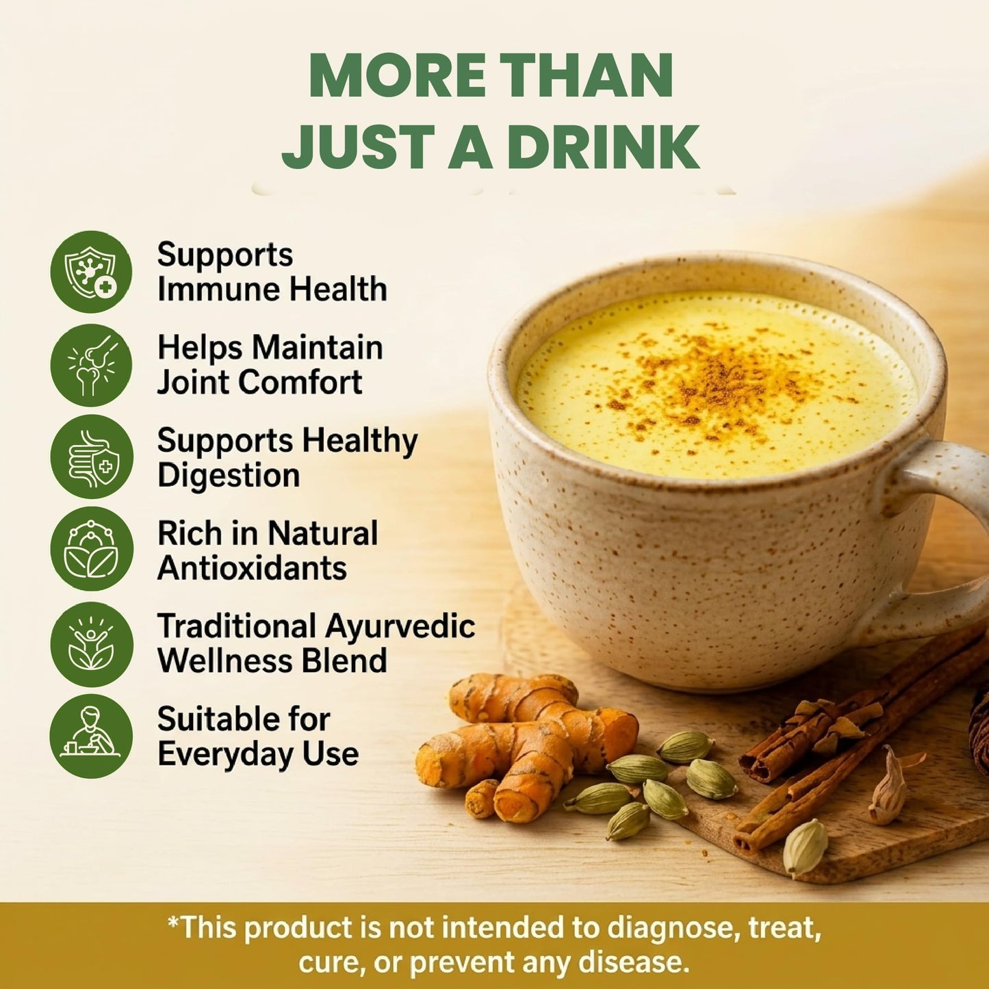 RASIKA OVERSEAS Golden Milk Powder Blend- Turmeric Latte with Ginger Ashwagandha & Cinnamon Complex for Sleep Relaxation Vitality & Immune Support Powder 16 oz