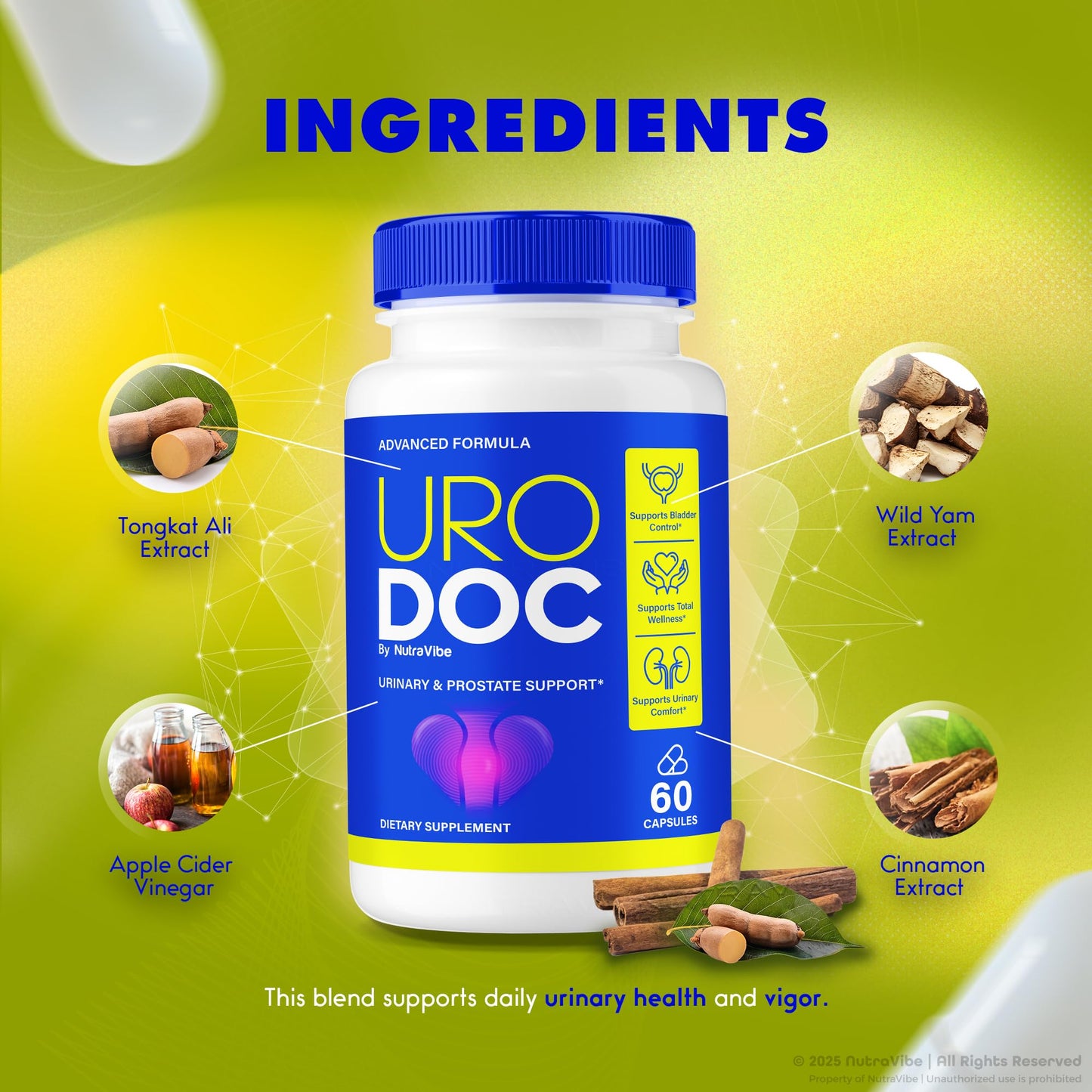 NutraVibe Uro Doc Prostate Support Capsules, 180 Capsules
