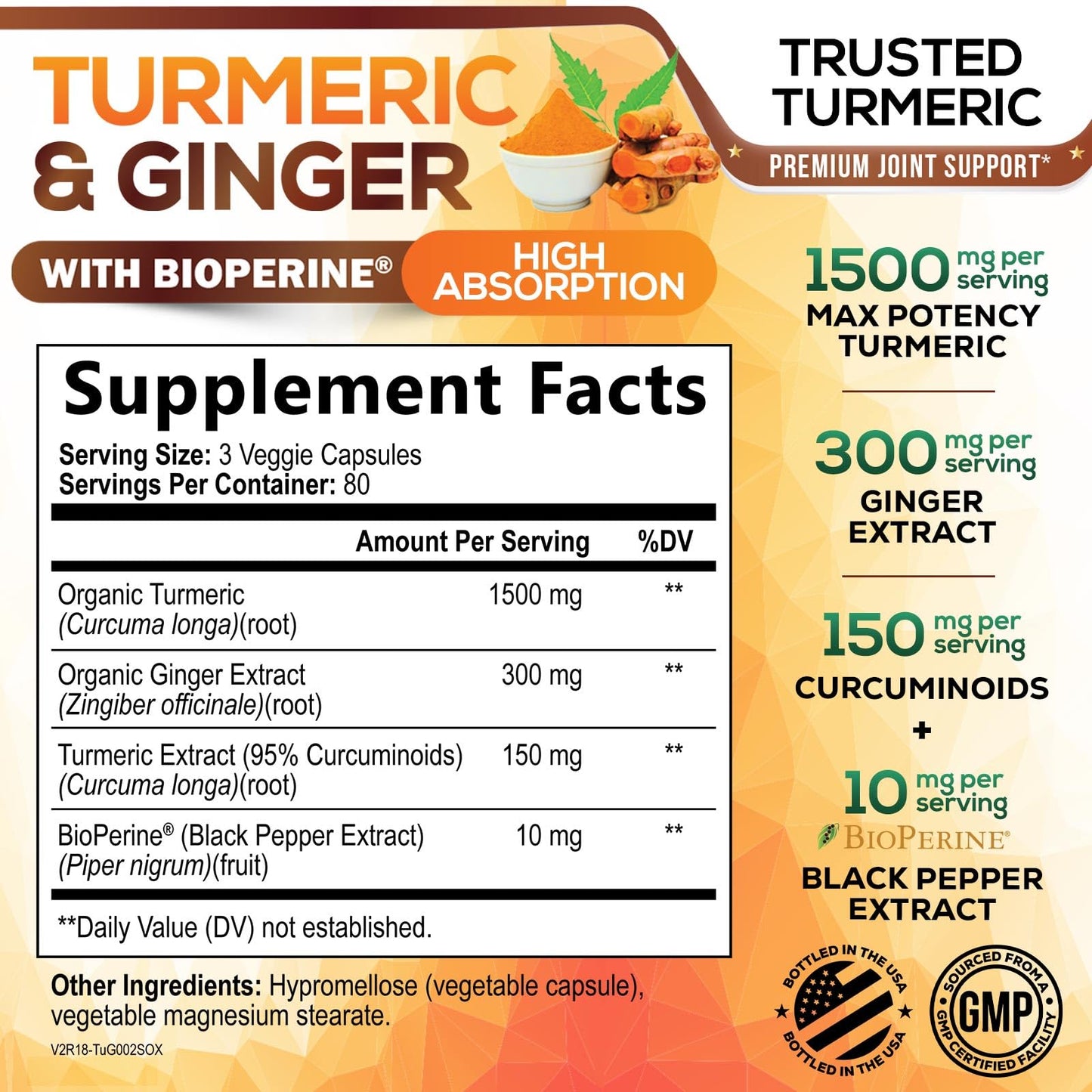 Nature's Nutrition Turmeric Curcumin Supplement Capsule 240 Count