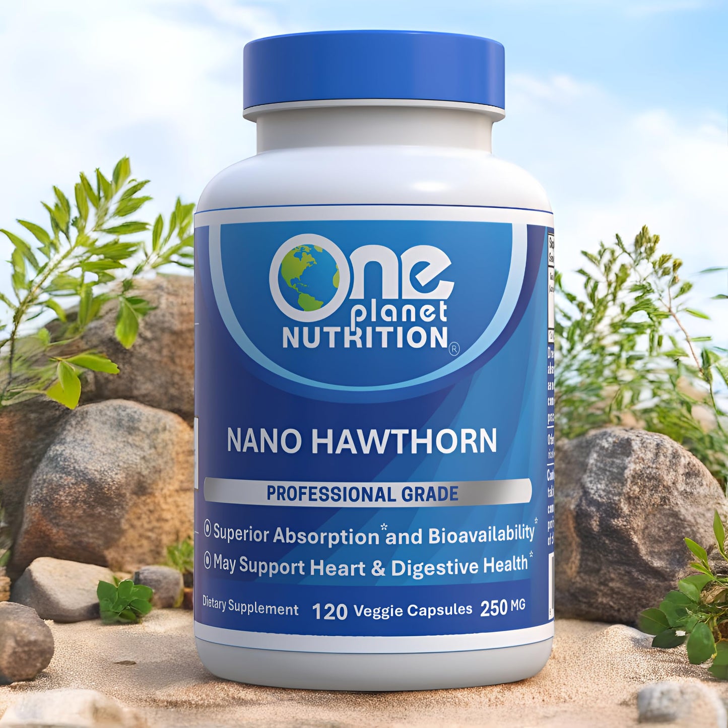 One Planet Nutrition Nano Hawthorn 500 mg Capsules 120 Count