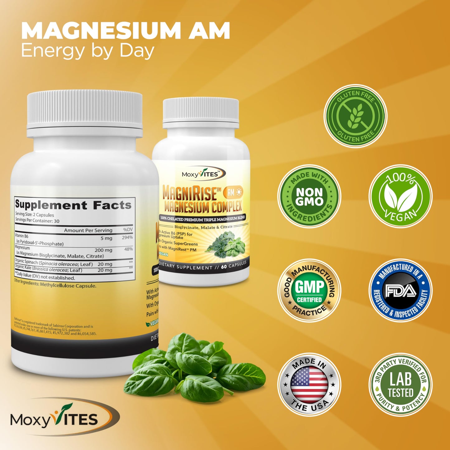 MoxyVites MagniRise AM Magnesium Complex Capsule, 1 Capsule