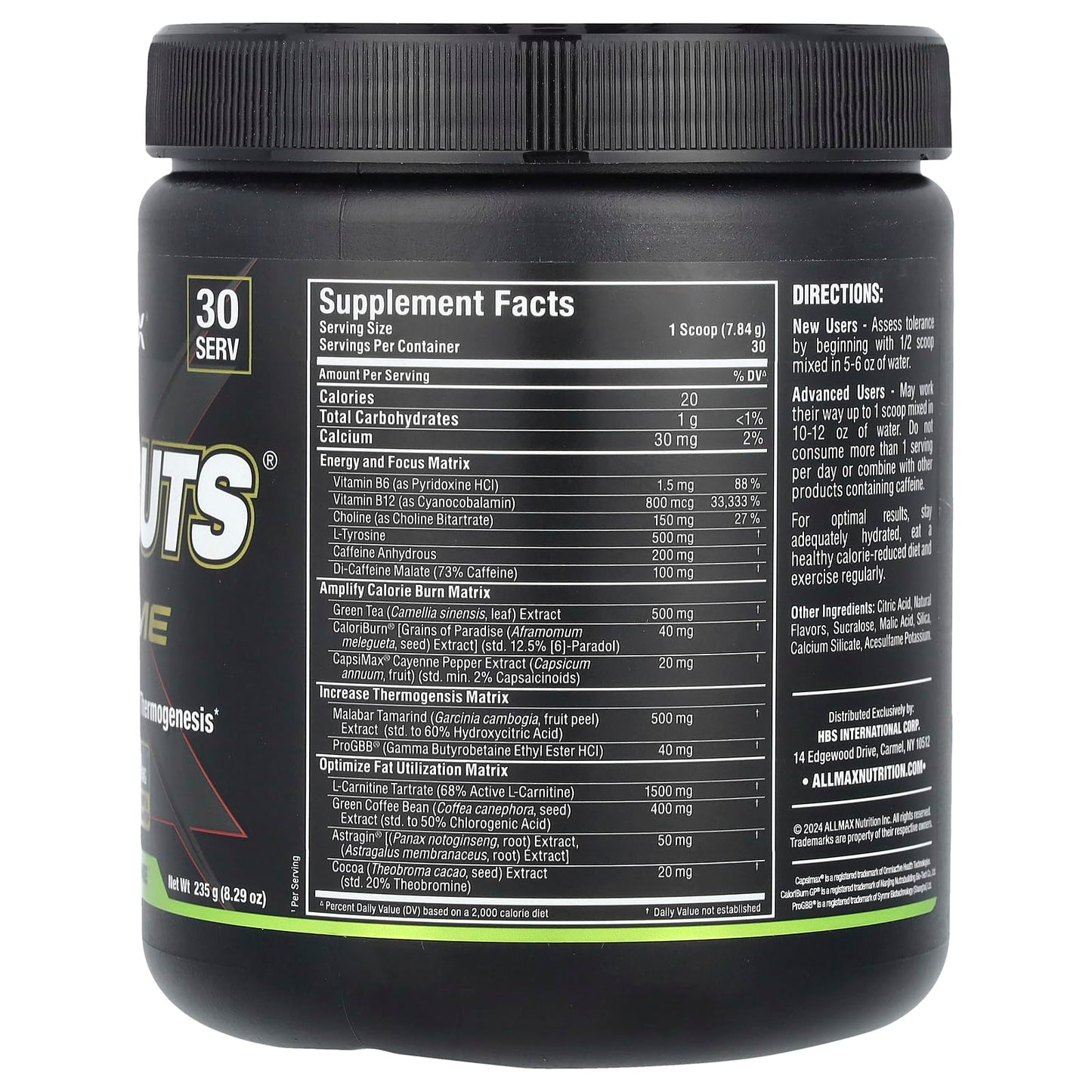 ALLMAX Rapidcuts Xtreme Powder Lean Lemon Lime 8.28 Ounce