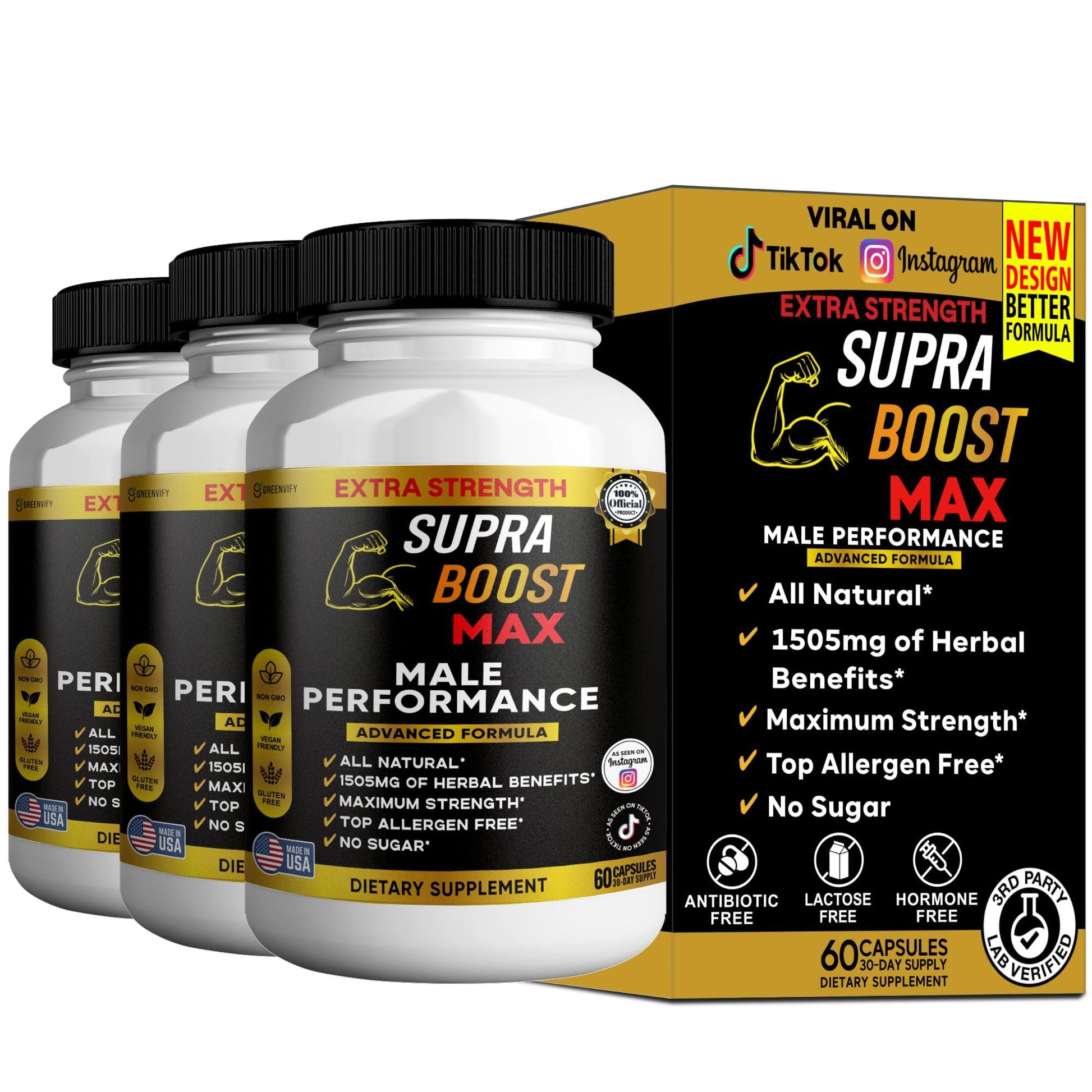 GREENVIFY Supra Boost Max Supplement, 60 Capsules