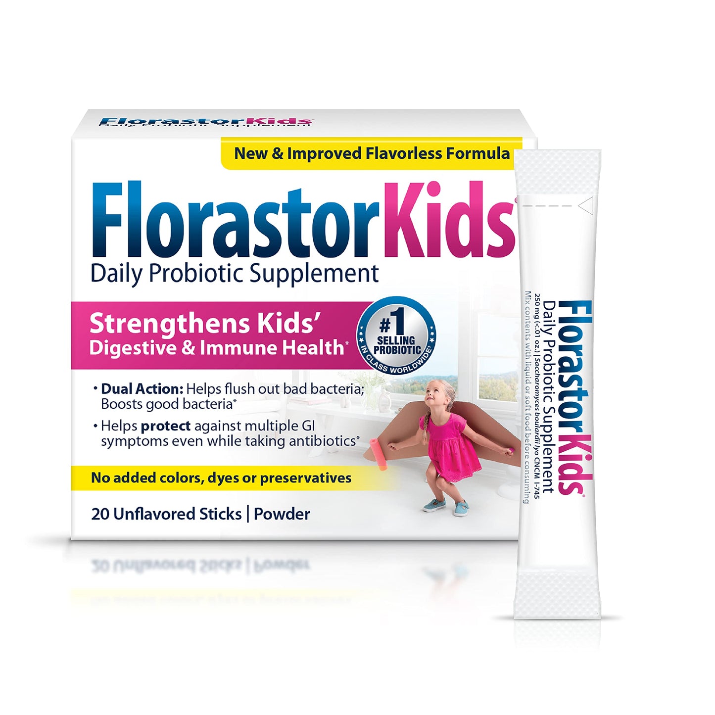 Florastor Kids Daily Probiotic Supplement Powder 40 Sachets