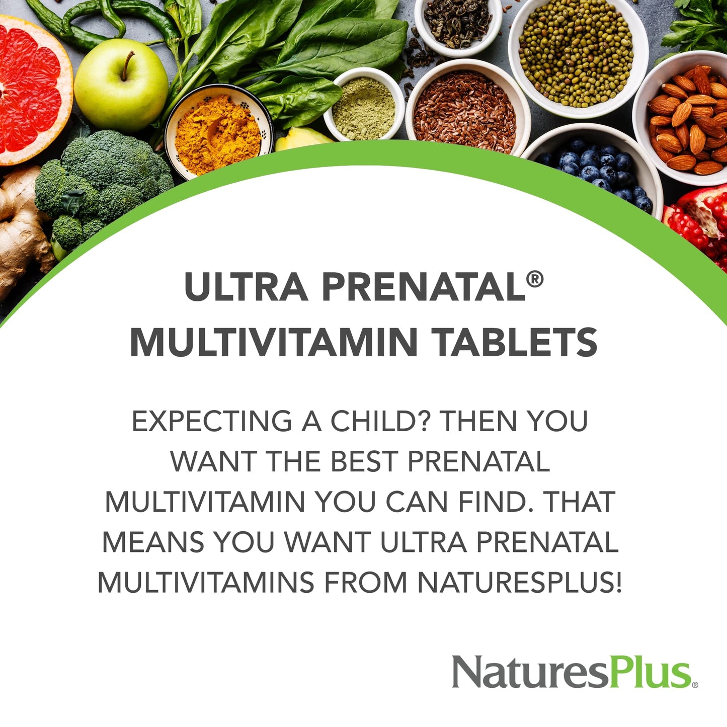 NaturesPlus Ultra Prenatal Multivitamin Tablets, 180 Vegetarian Tablets