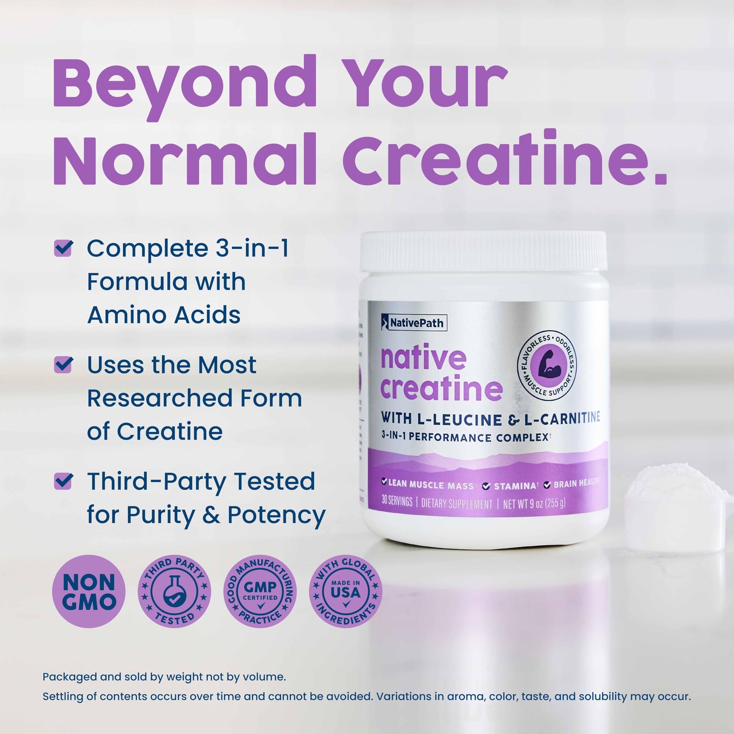 NativePath Creatine Monohydrate Powder 9 oz