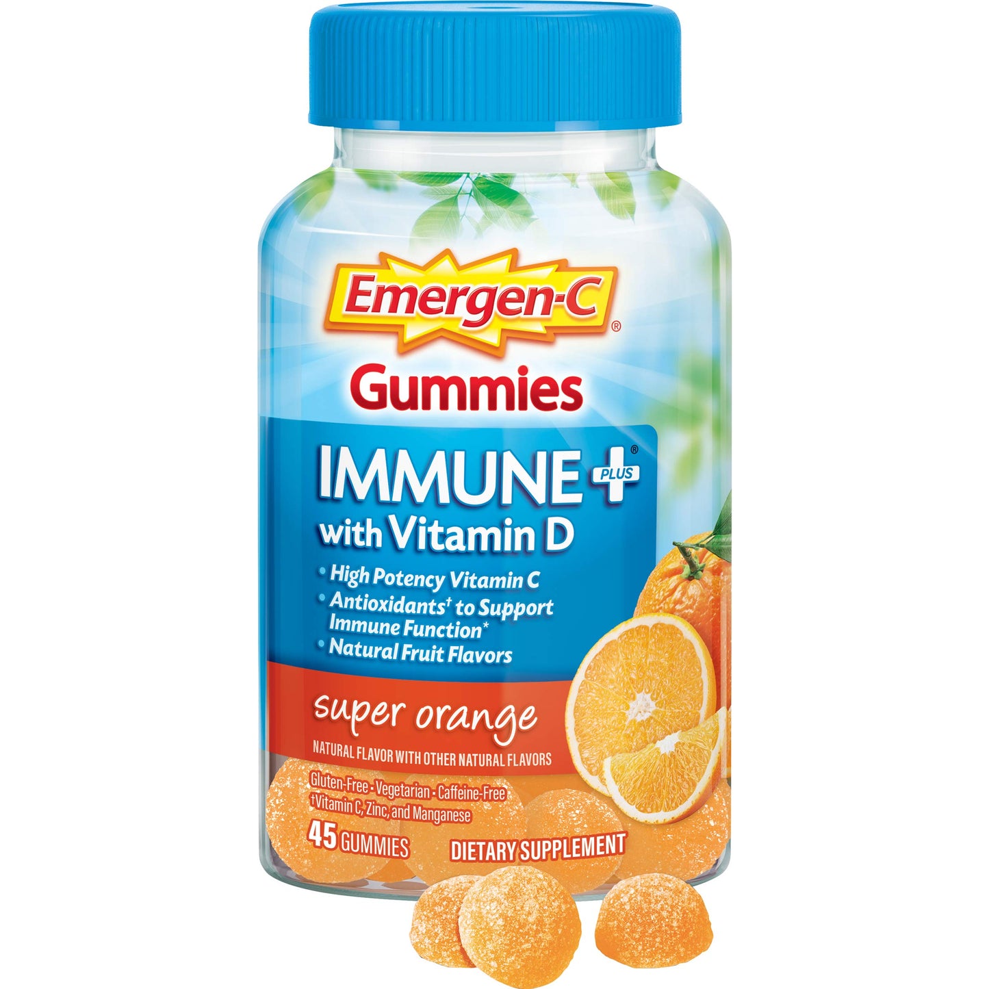 Emergen-C Immune+ Immune Gummies, Vitamin D Plus 750 mg Vitamin C, Immune Support Dietary Supplement, 45 Count