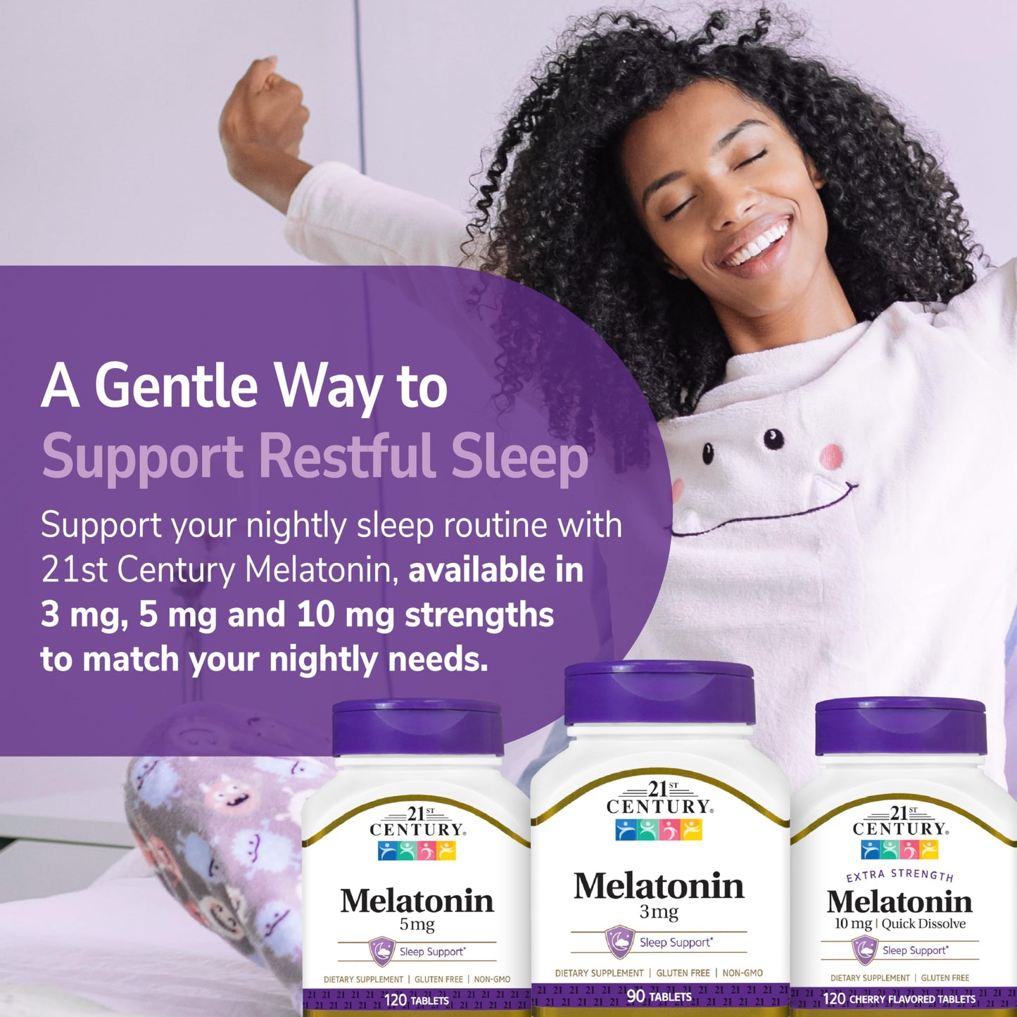 21st Century Melatonin 3mg Gentle Strength Tablets, 200 Count
