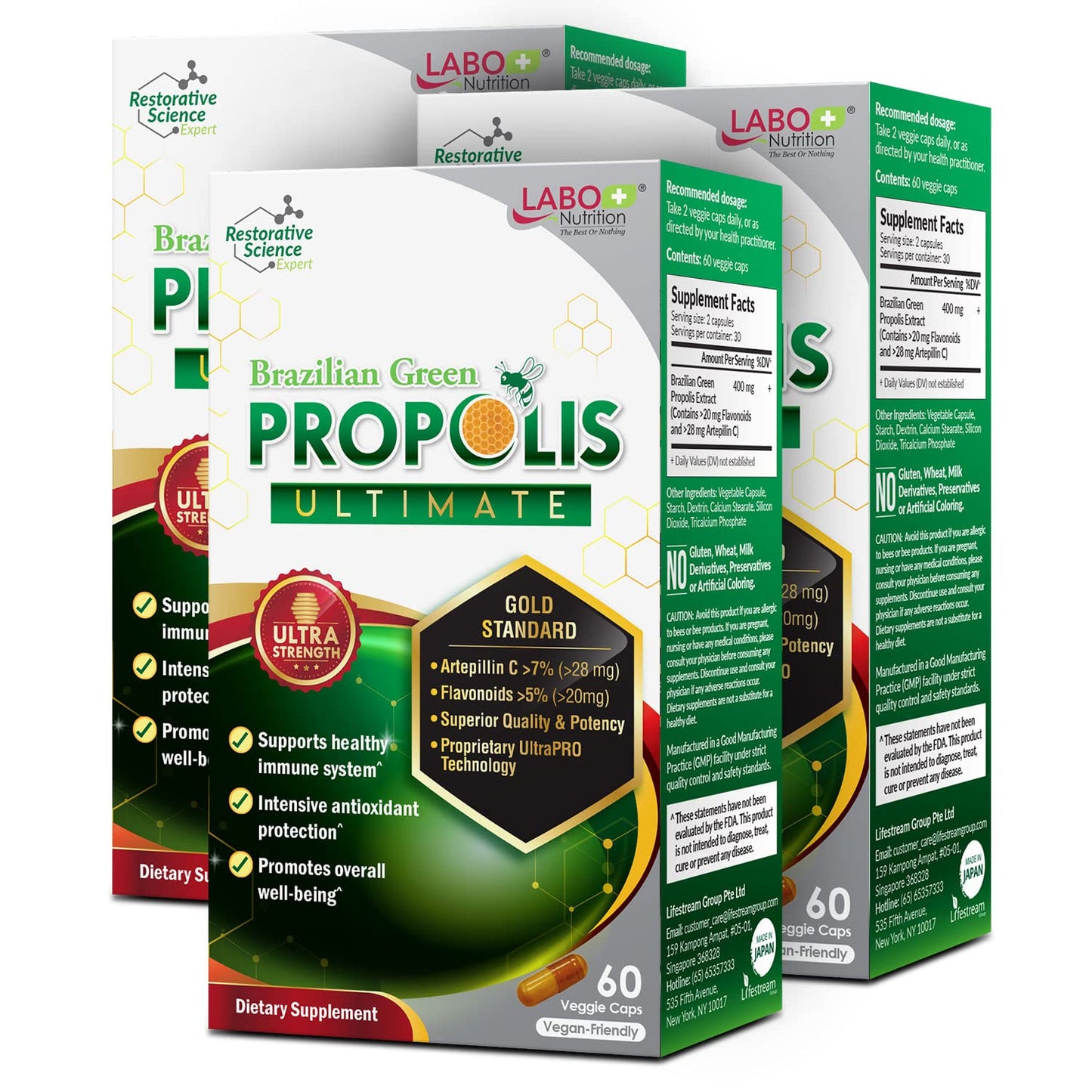 LABO Nutrition Brazilian Green Propolis Ultimate Capsules 180 Count