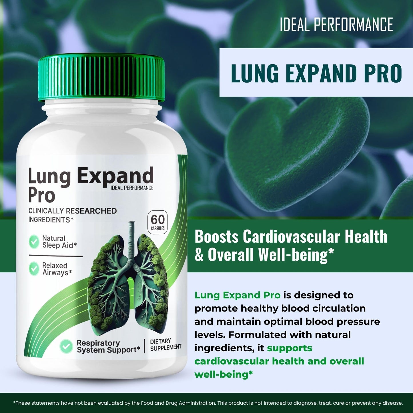 IDEAL PERFORMANCE Lung Expand Pro Blood Capsules, 180 Capsules