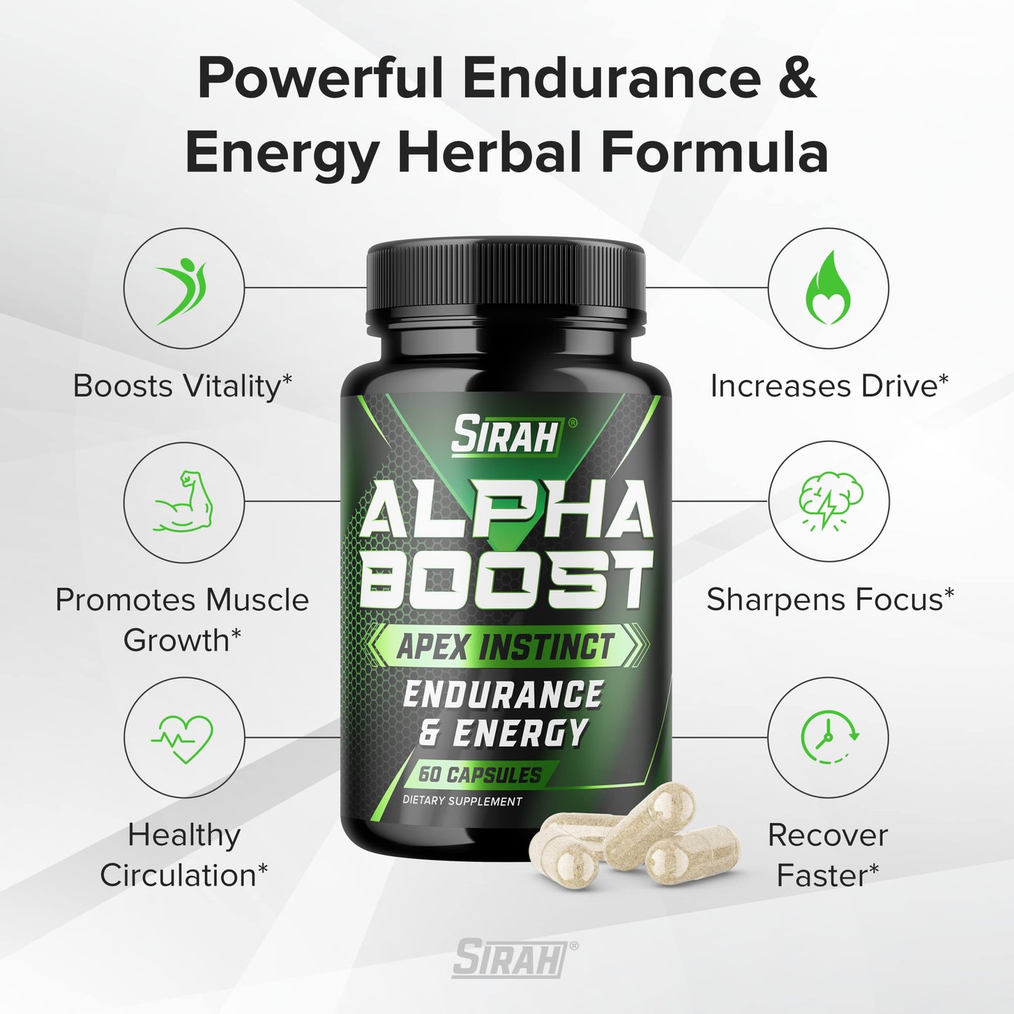 SIRAH Testosterone Booster for Men Capsule 120 Count