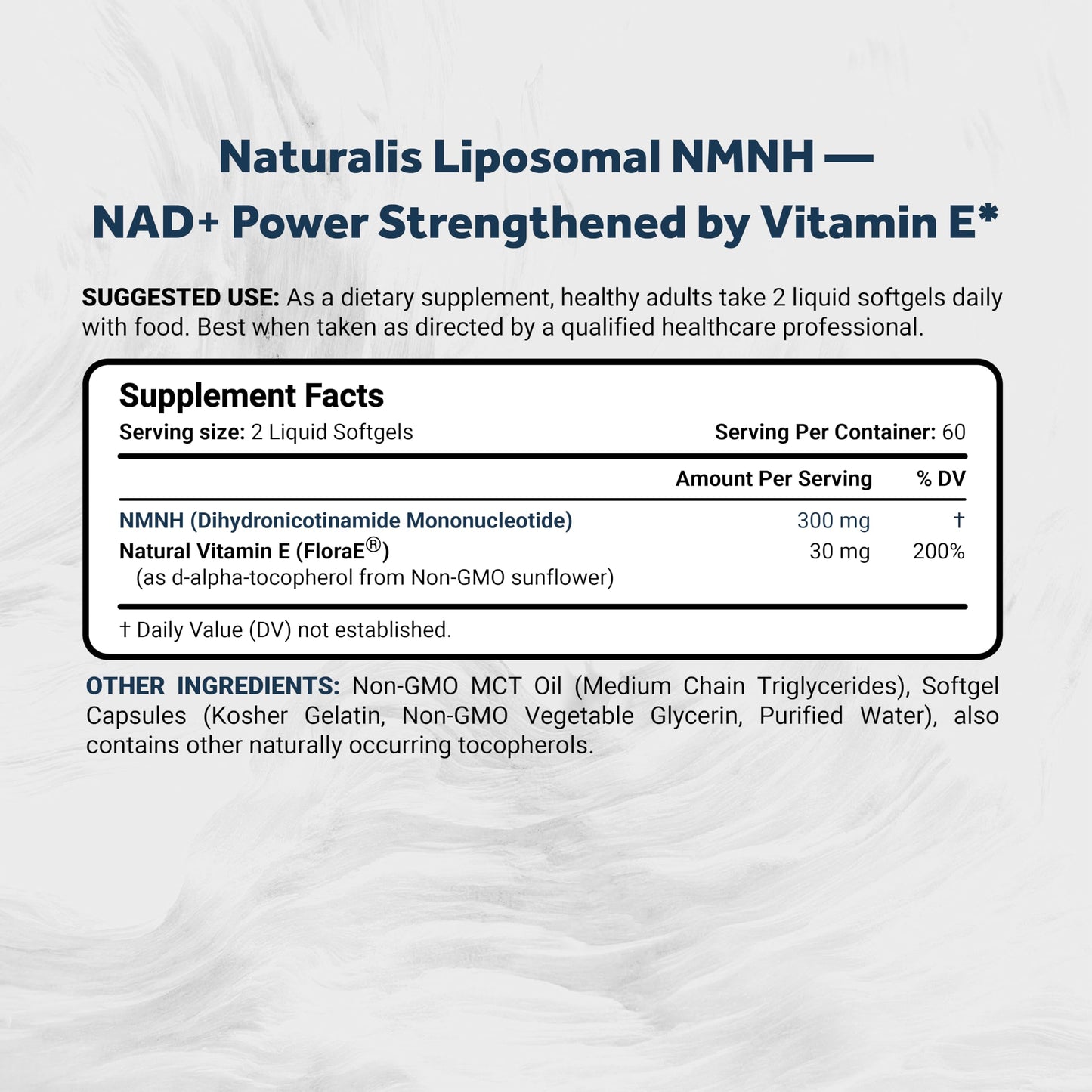 Naturalis Liposomal NMNH 300mg Softgels, 120 Count