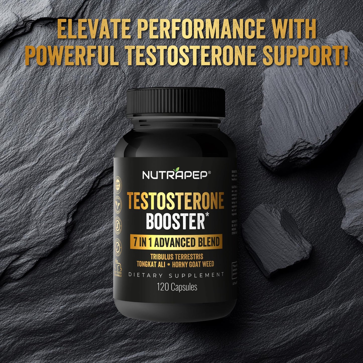 NutraPep Testosterone Booster Supplement for Men Capsule 120 Count