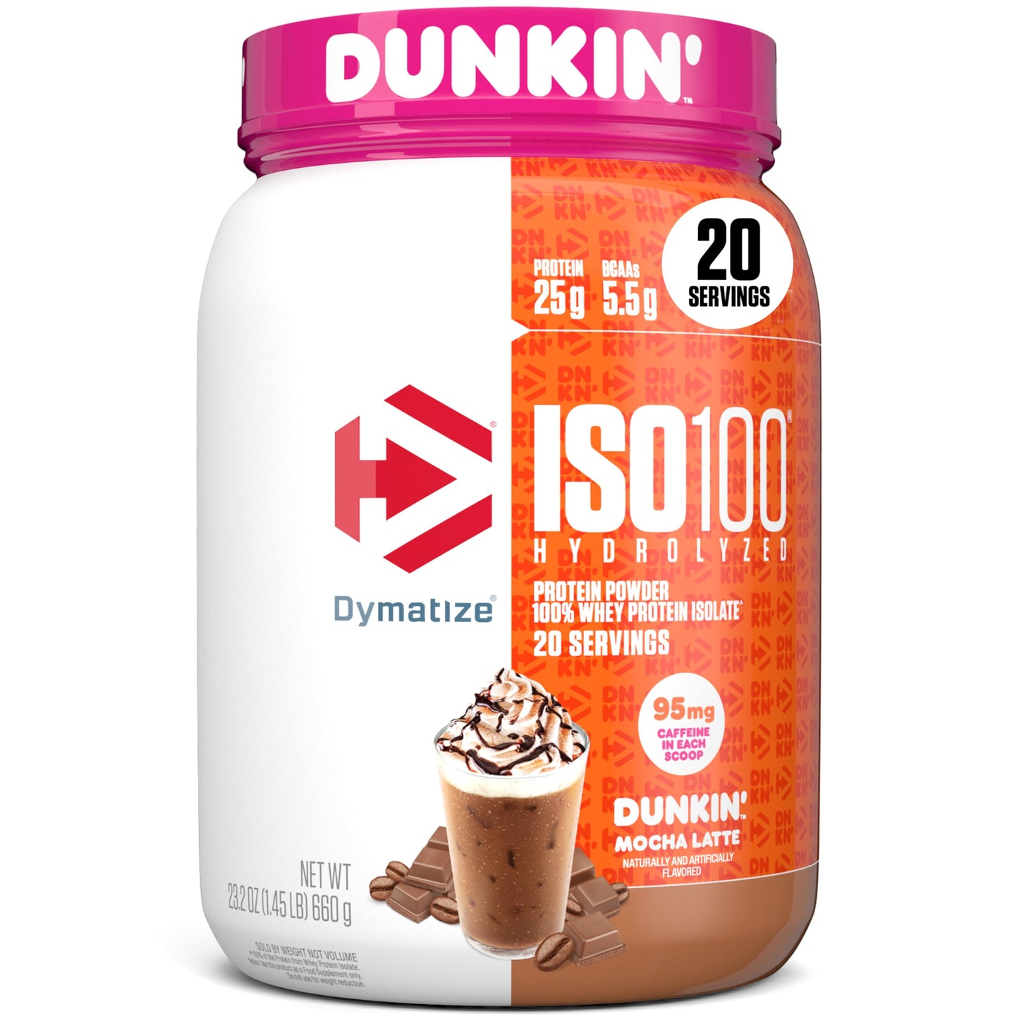 Dymatize ISO100 Whey Protein Powder, 1.34 Pound, Dunkin' Mocha Latte