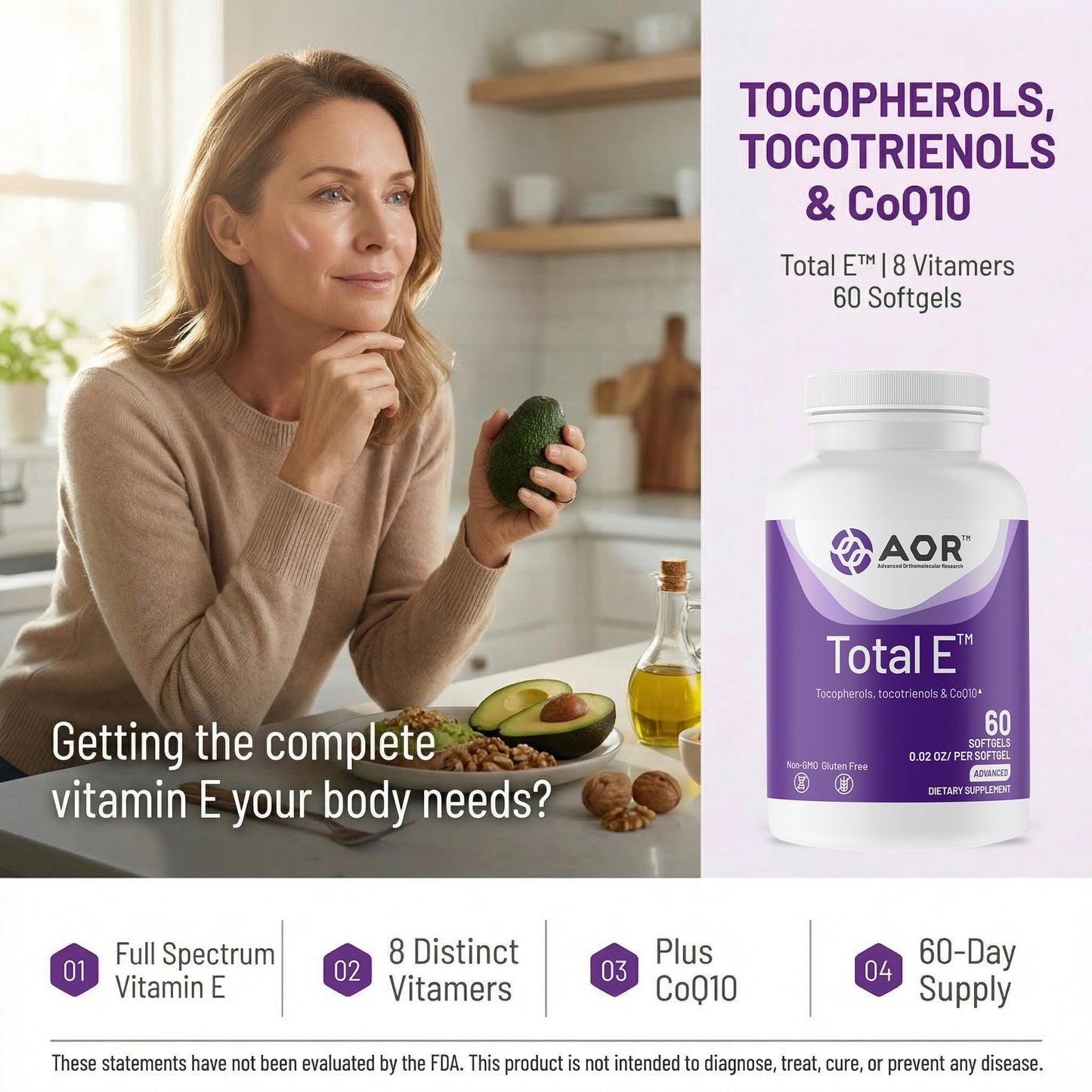 AOR Total E 445 mg Softgel 60 Softgels