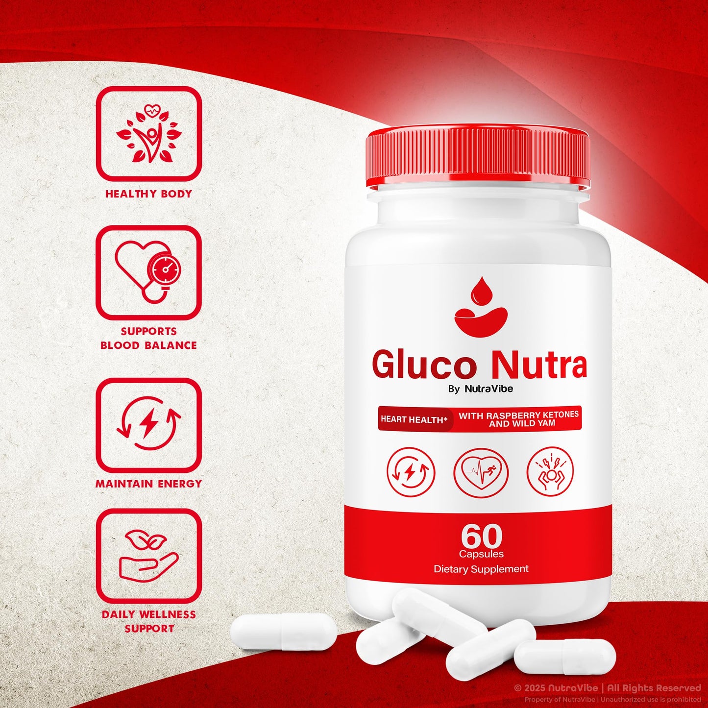 NutraVibe Gluco Nutra Capsules, 120 Capsules