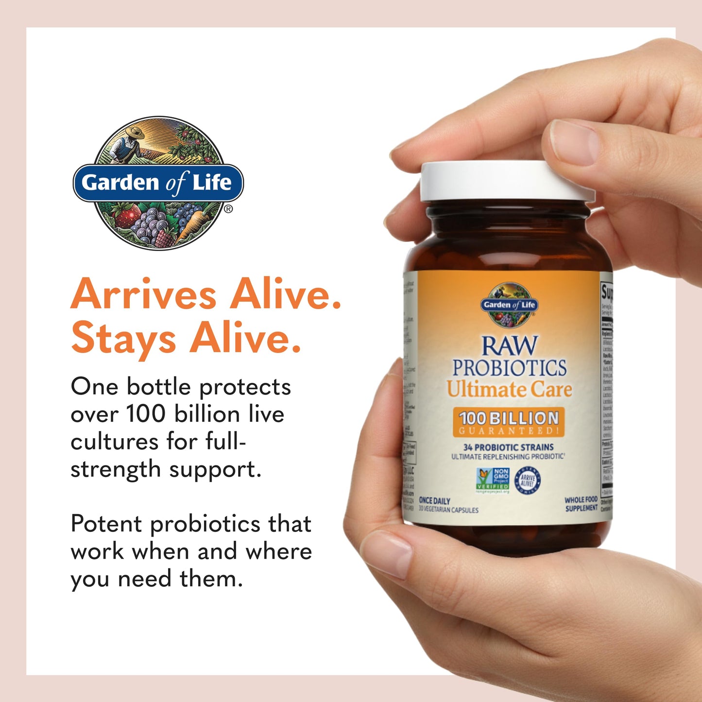 Garden of Life Raw Probiotics Ultimate Care - 100 Billion CFU Vegetarian Capsules, 30 Count