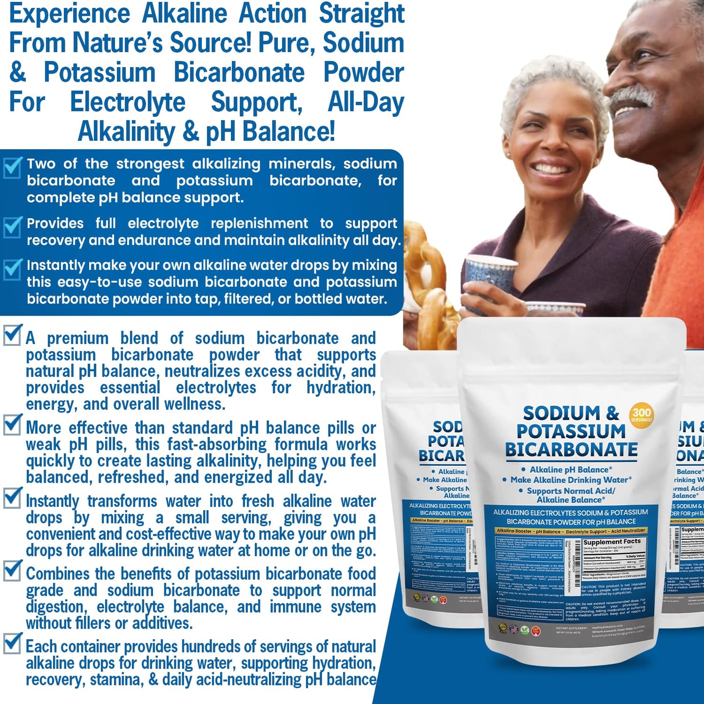 Kidney Restore Sodium Bicarbonate & Potassium Bicarbonate pH Balance Capsule, 30 Capsules