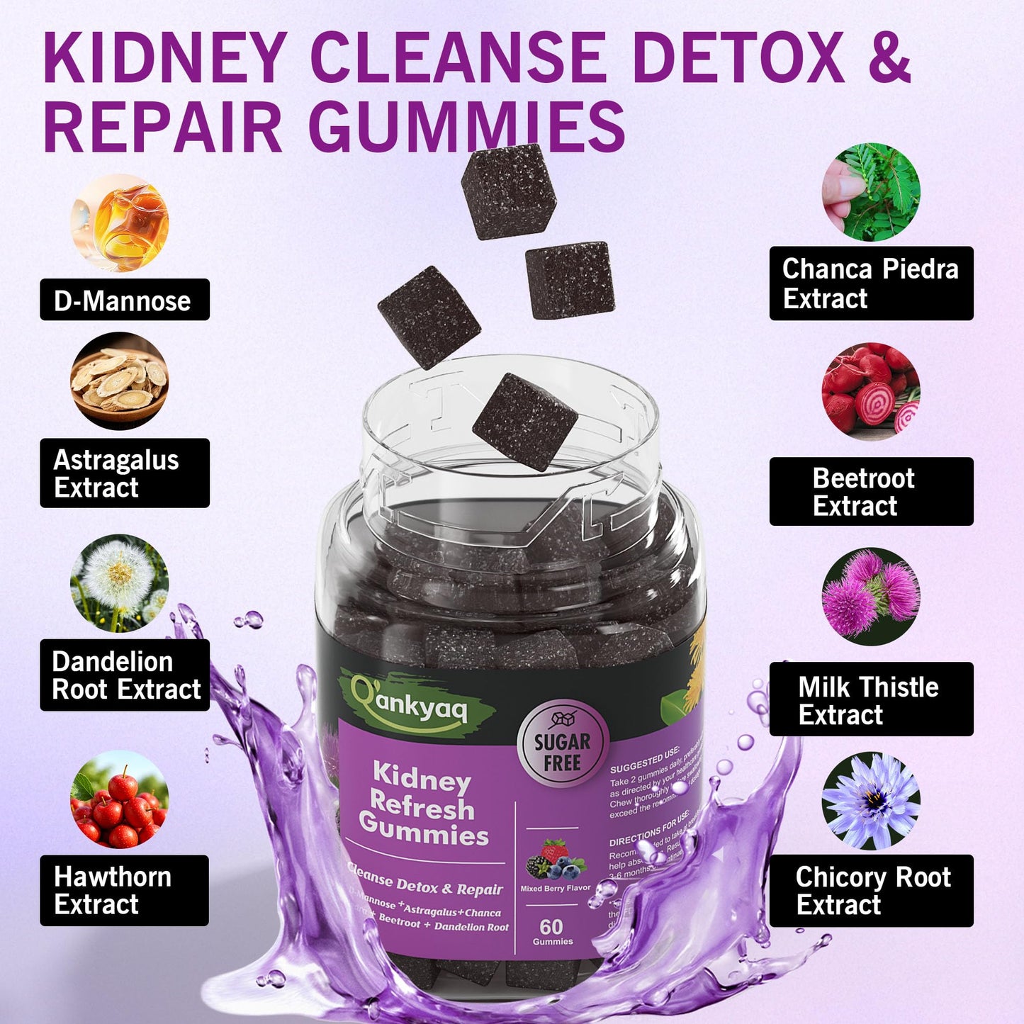 Q'ankyaq D-Mannose Gummies, 120-Count
