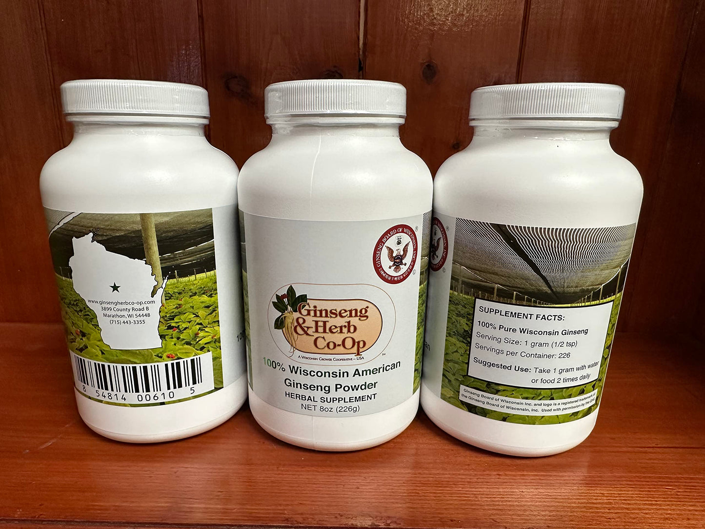 GINSENG & HERB CO-OP A WISCONSIN GROWER COOPERATIVE - USA 100% Pure Wisconsin American Ginseng Ground Powder, 226 Ounces
