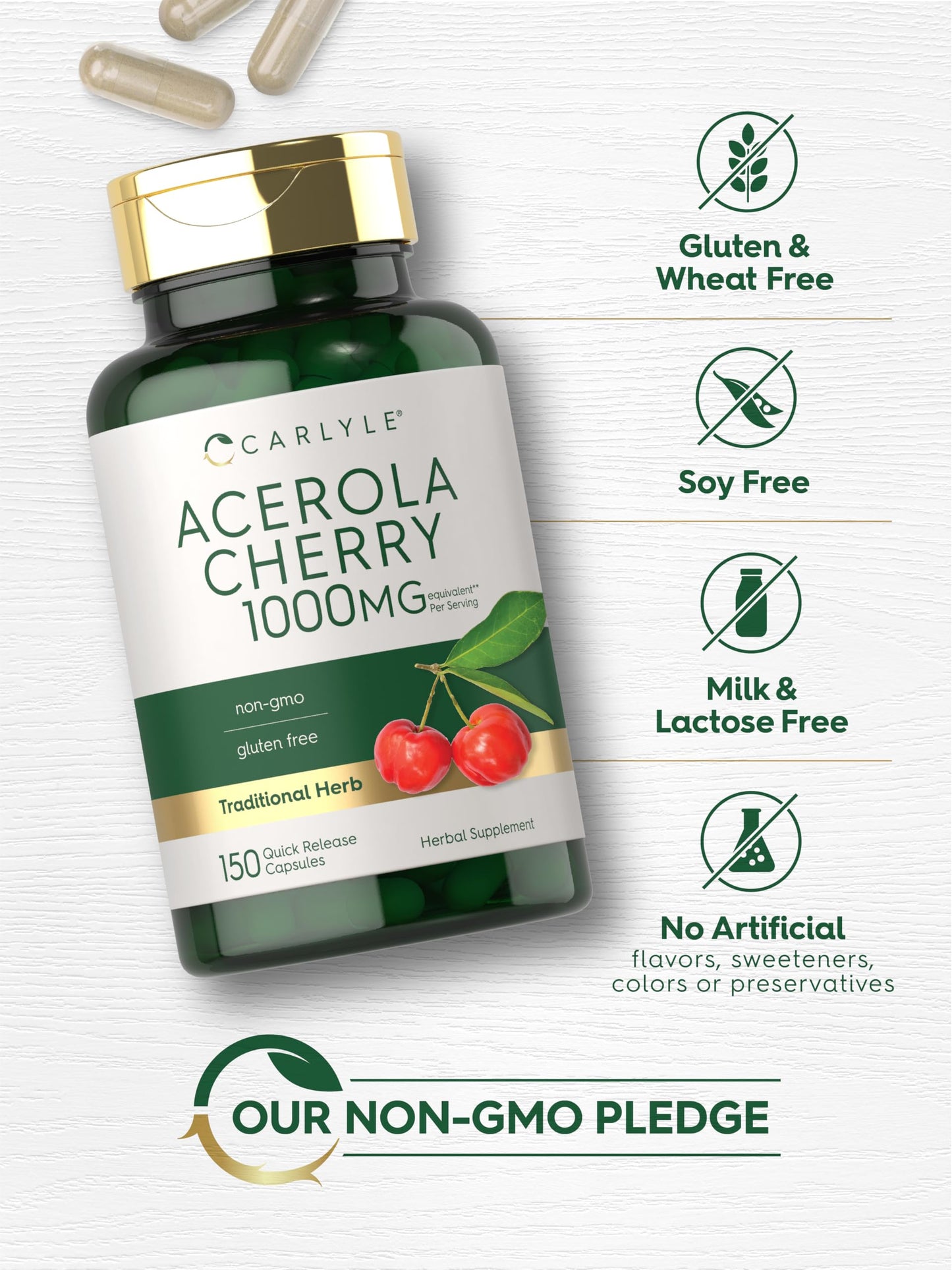 Carlyle Acerola Cherry Capsules 150 Count