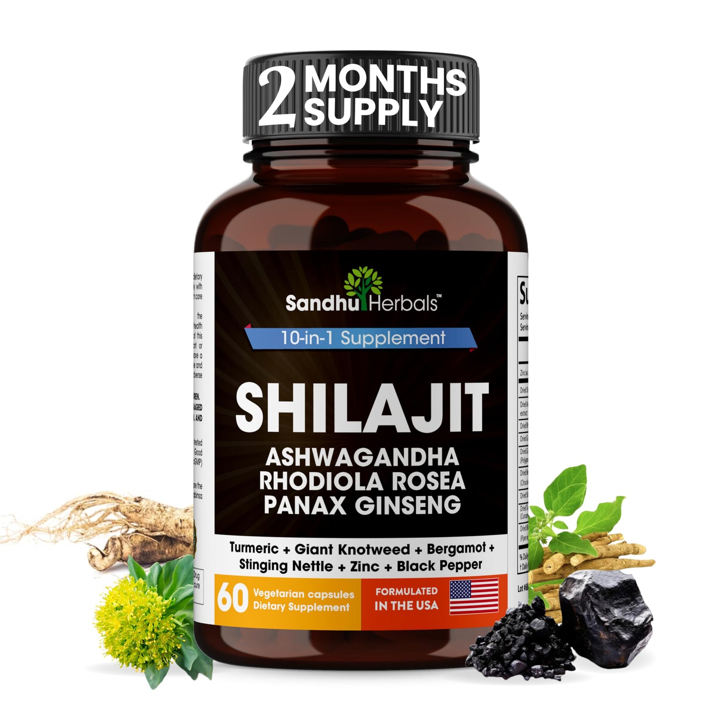 SANDHUHERBALS Shilajit Bundle with Moringa Capsules 180
