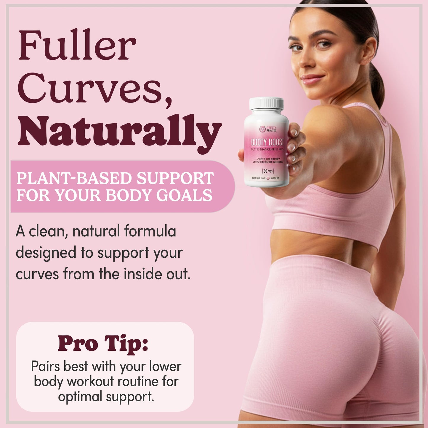Pretty Privates Butt Enhancer Supplement Capsule 60 Count