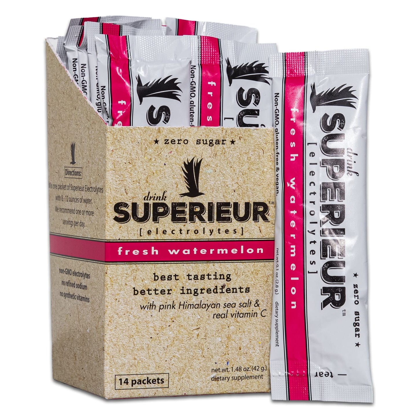 Superieur Sea Mineral Electrolyte Powder, Watermelon, 14 Servings