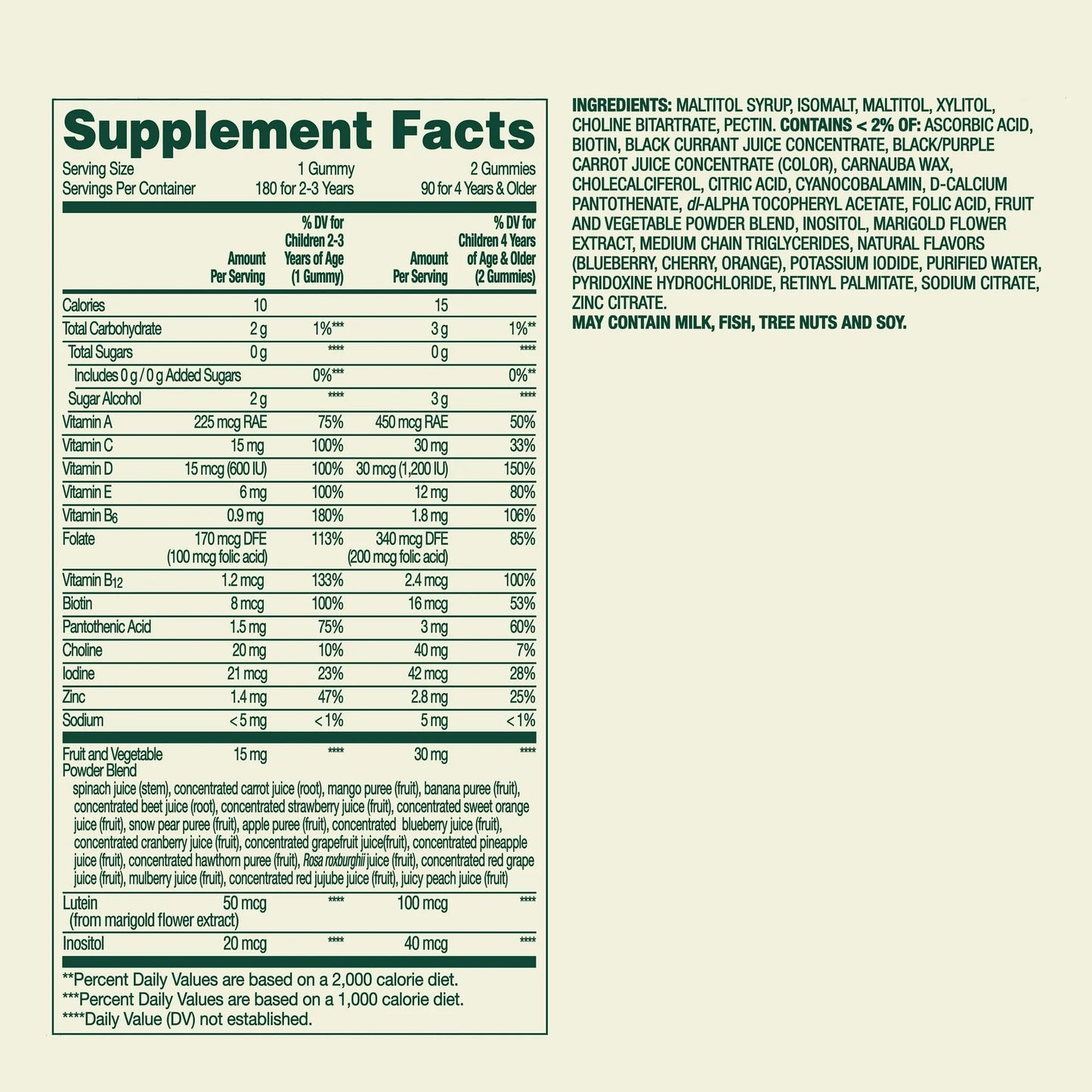 SUREFECT Spring Valley Zero Sugar Kids Multivitamin Gummies with Fruits & Vegetables, 180 Gummies