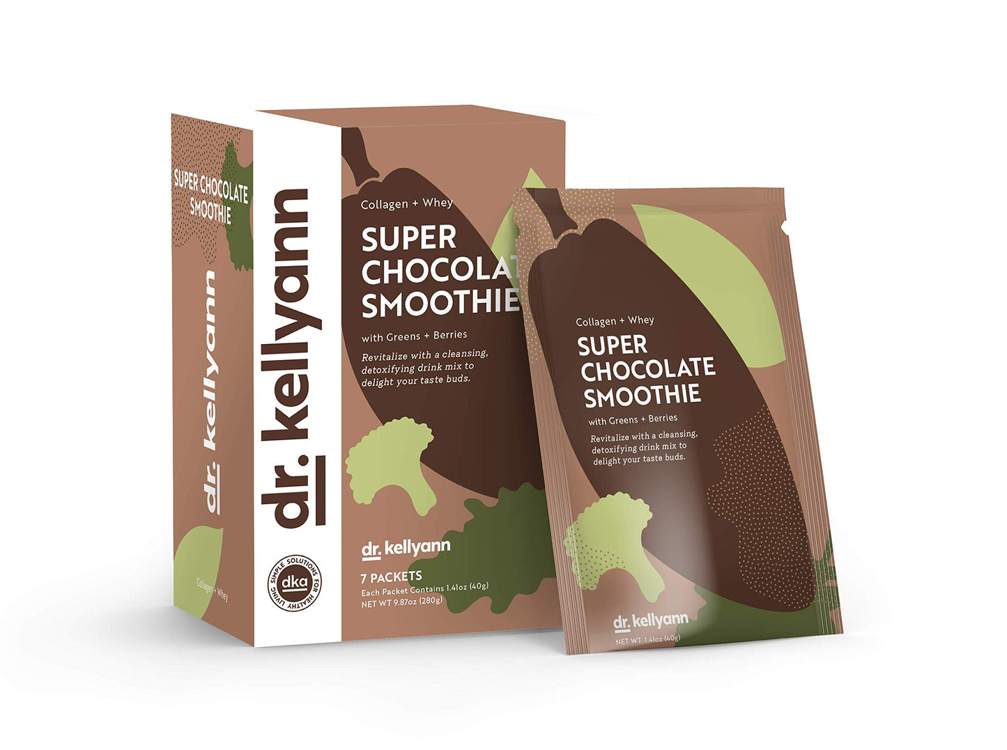 Dr. Kellyann Super Chocolate Collagen Smoothie Powder, 7 Servings
